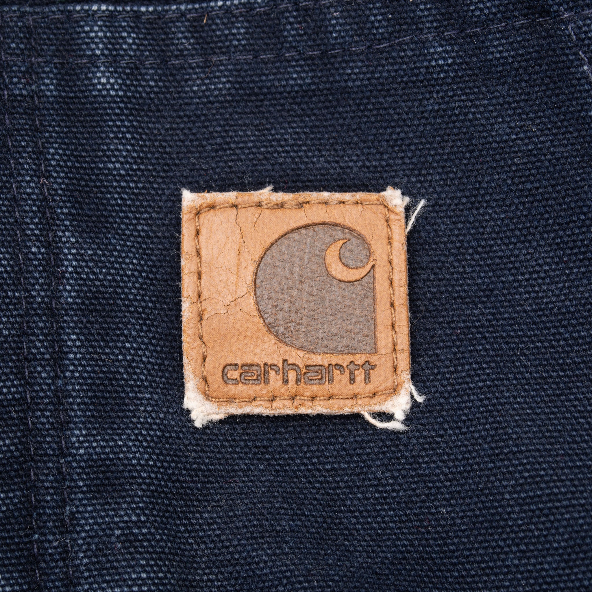 Vintage Carhartt Navy Blue Hooded Active Jacket J130MDT 1990S Size Medium