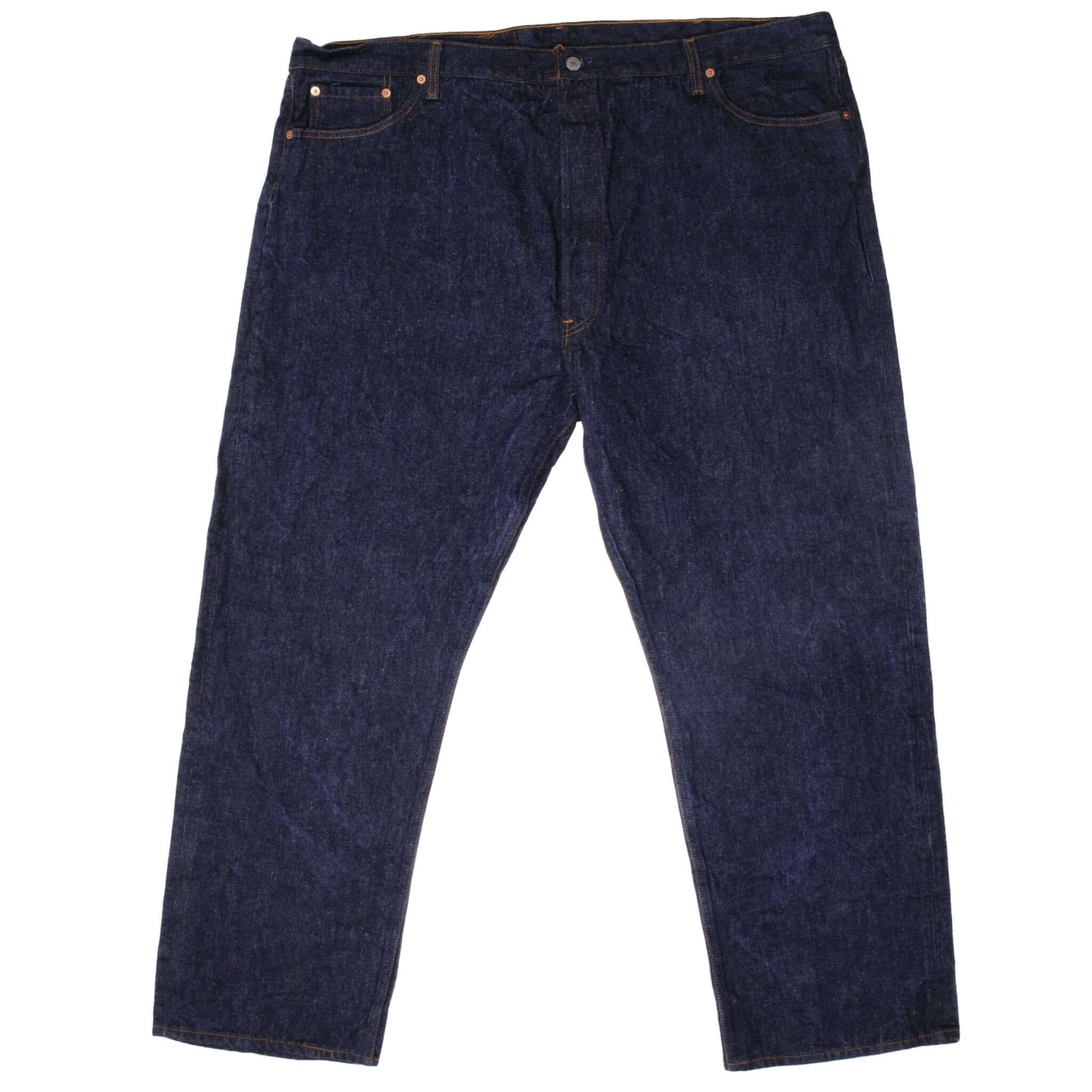 Beautiful Indigo Levis 501 Jeans 1980s Made in USA with Very Dark Wash Size on tag 50X32 Actual Size 48X31 Back Button #524