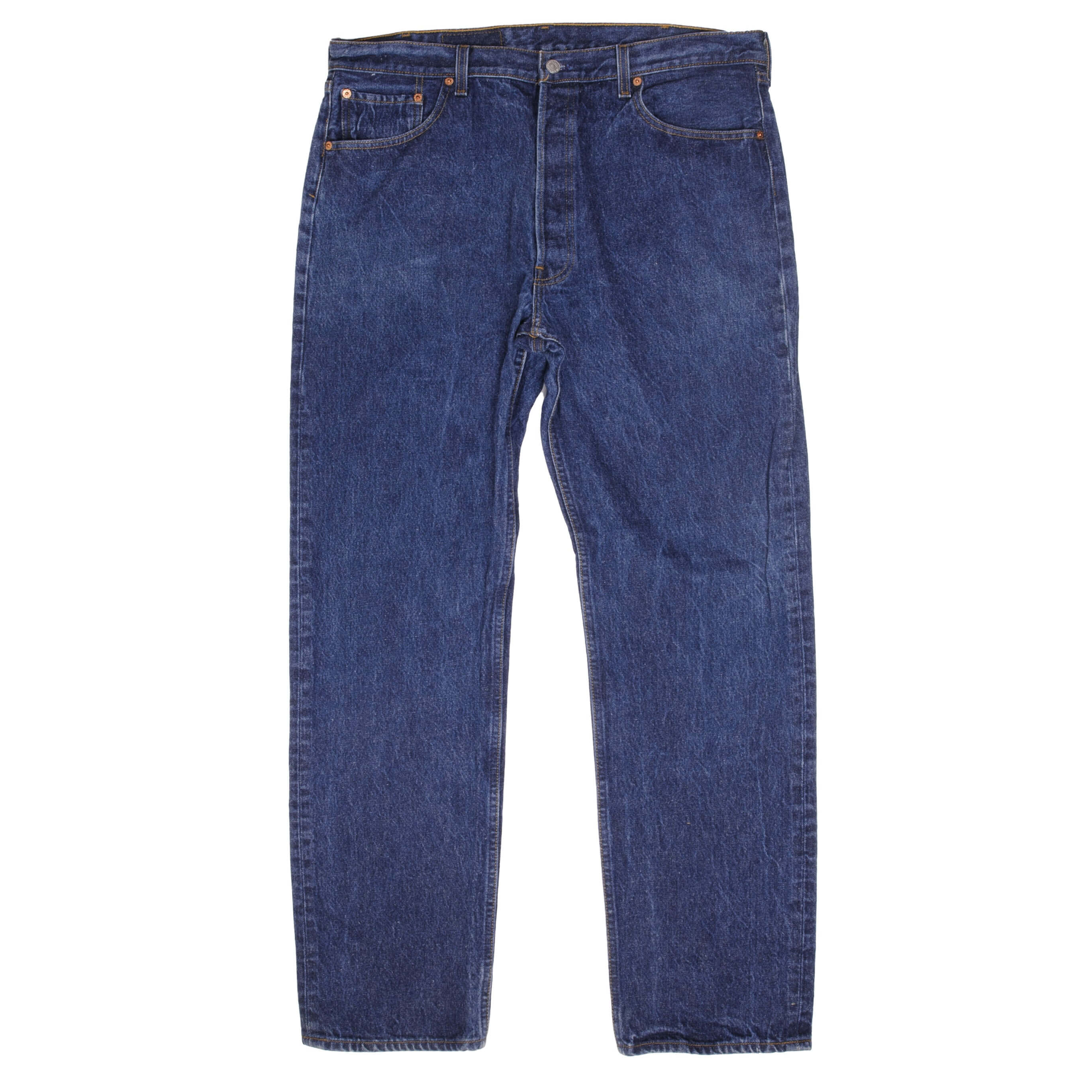 Beautiful Indigo Levis 501 Jeans 1990s Made in USA with Dark Wash Size on tag 40X36 Actual Size 40X34 Back Button #555