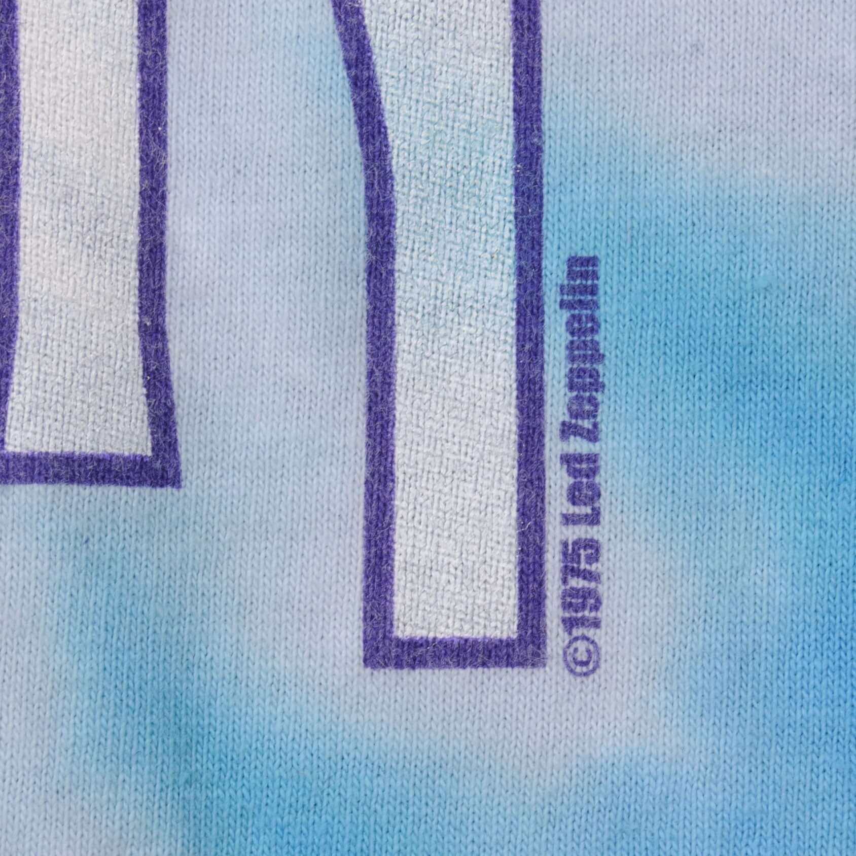 Vintage Tie Dye Led Zeppelin Liquid Blue Tee Shirt 1990S Size Large