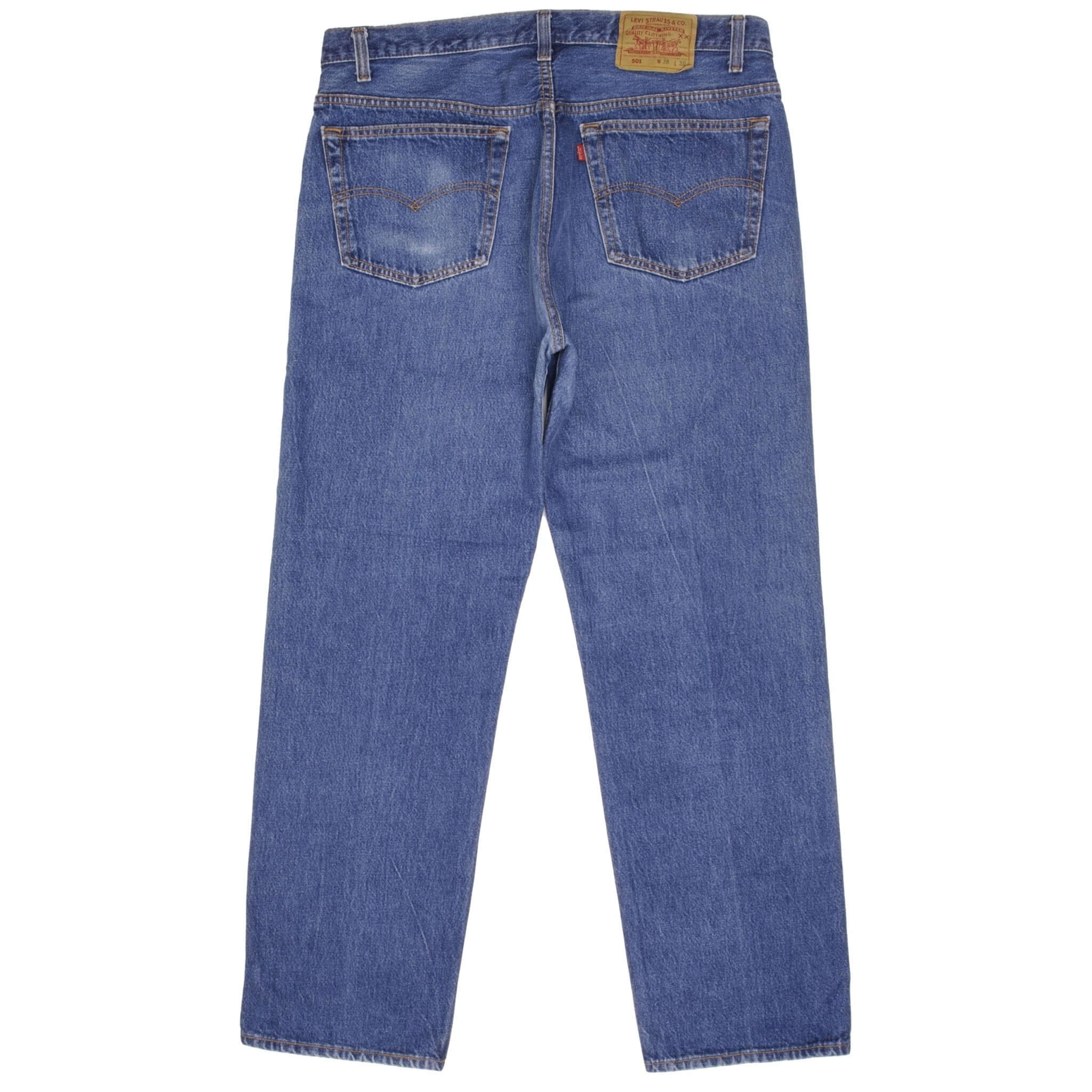 Beautiful Indigo Levis 501 Jeans 1980s Made in USA with Dark Wash Size on tag 38X30 Actual Size 37X30 Back Button #501