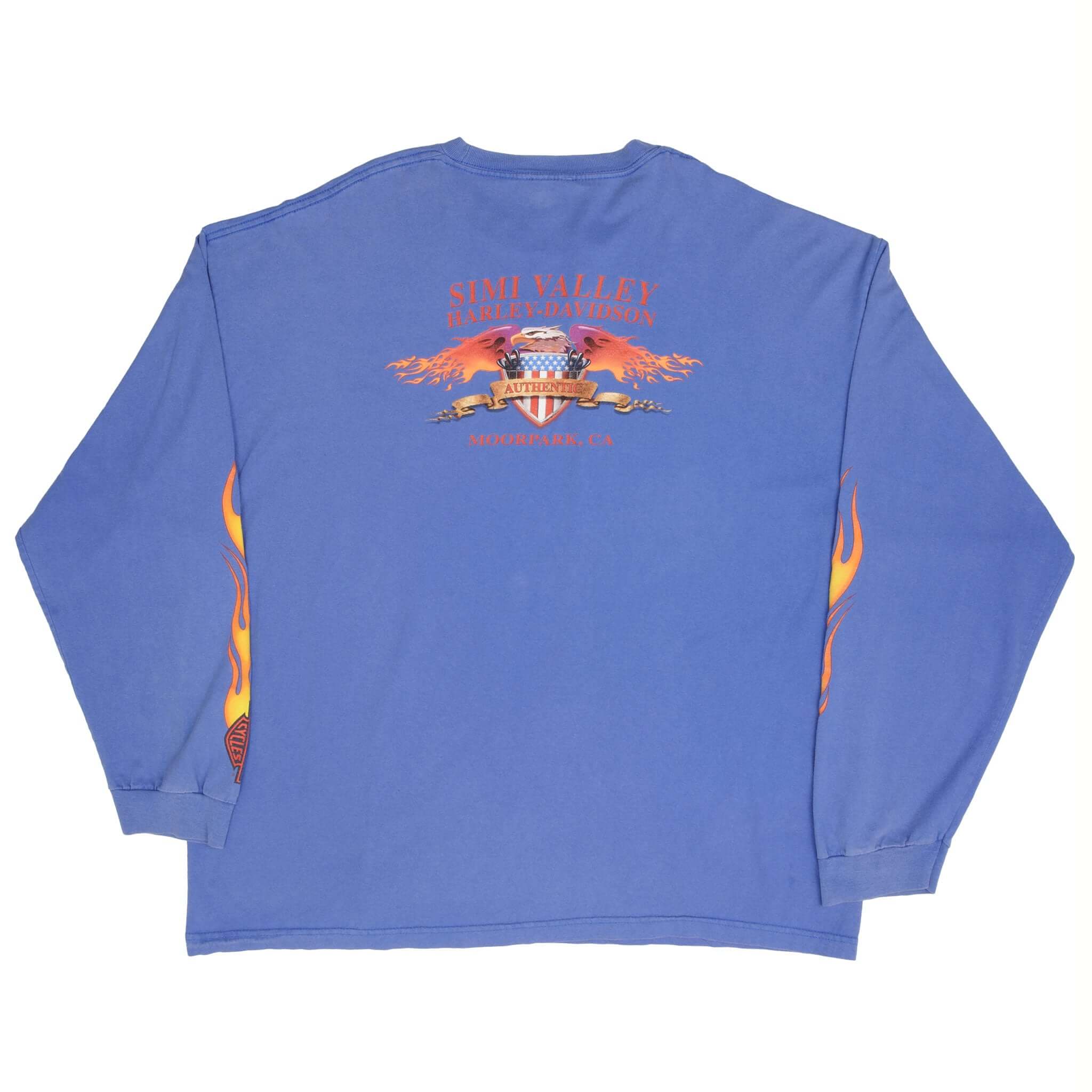 Vintage Harley Davidson Simi Valley Moorpark, CA Long Sleeve Tee Shirt 2003 Size 3XL