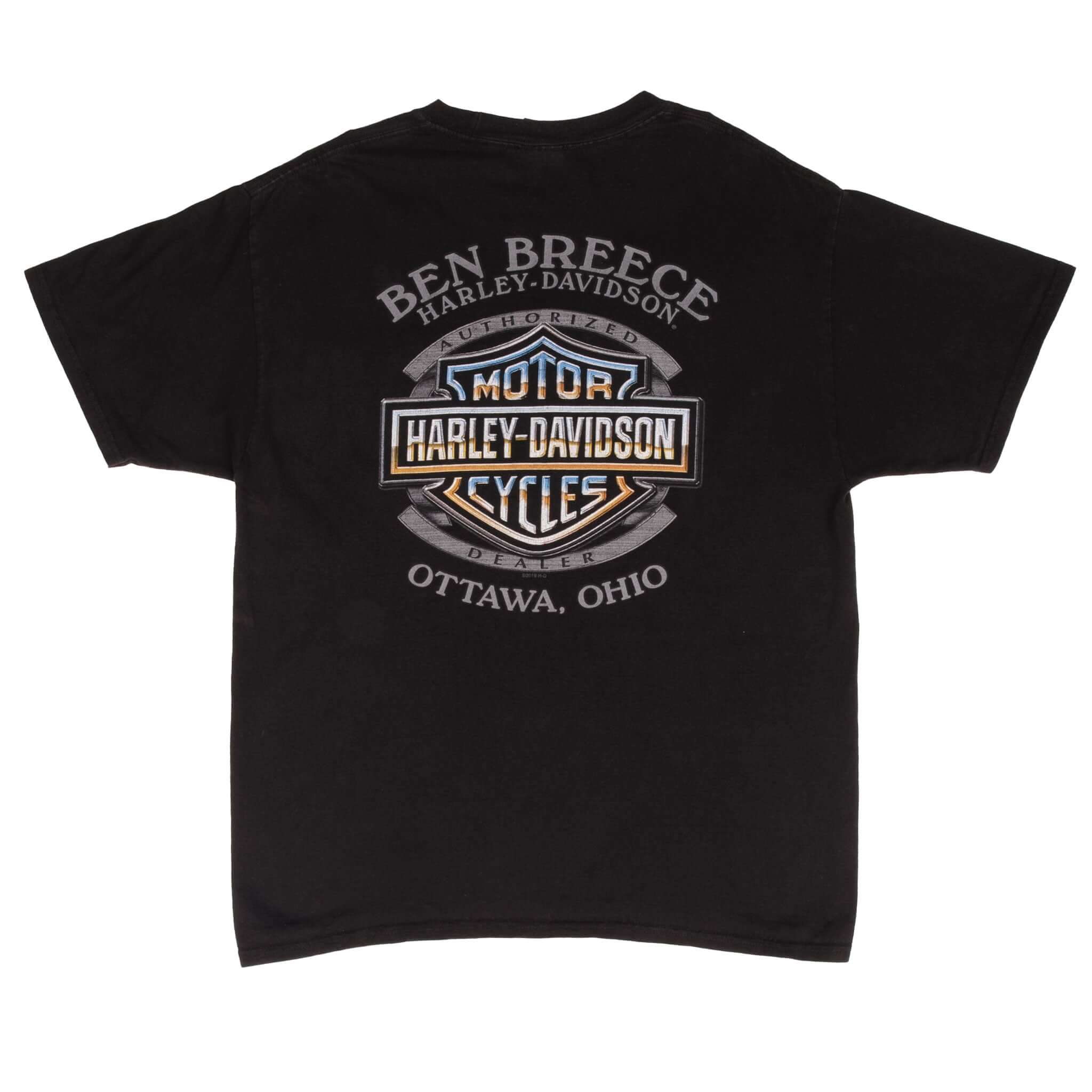 Vintage Harley Davidson Otawa Ohio Pocket Tee Shirt Size Large