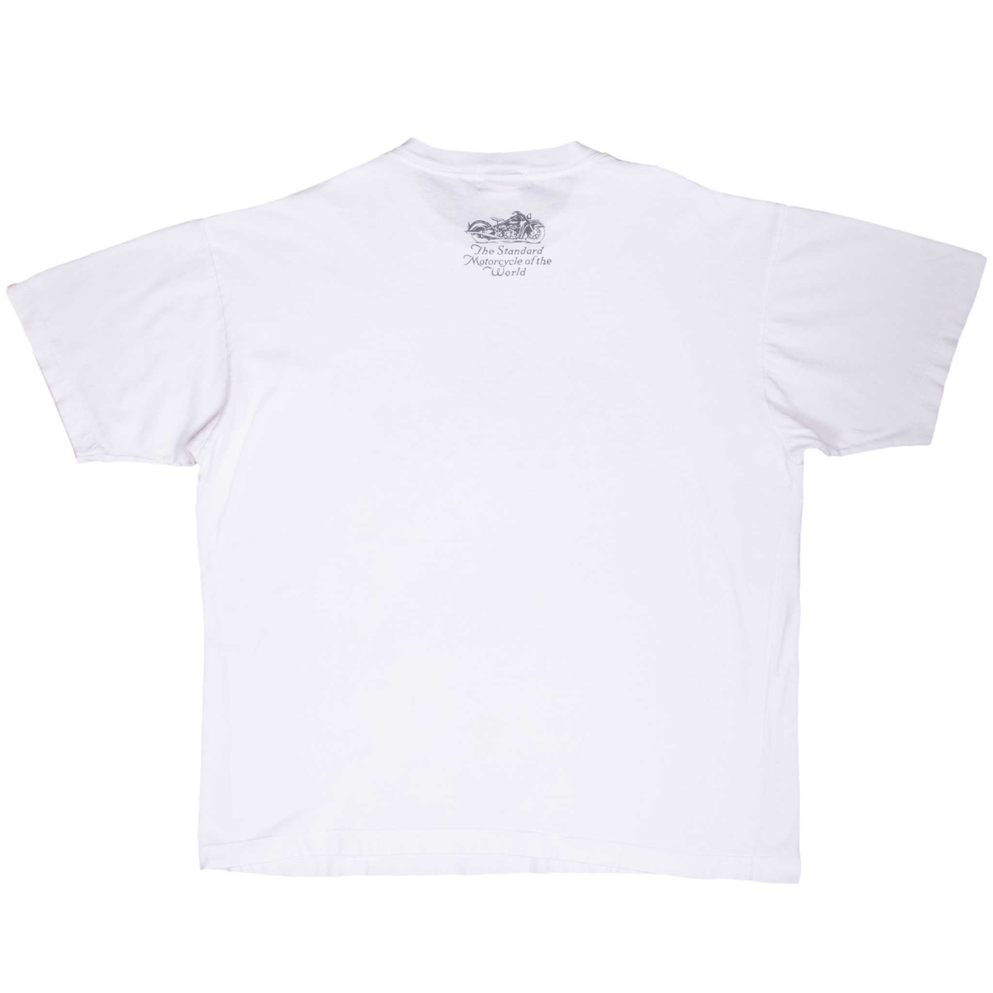 Vintage Indian Motocycle Biker Tee Shirt 1990S Size 2XL With Single Stitch Sleeves