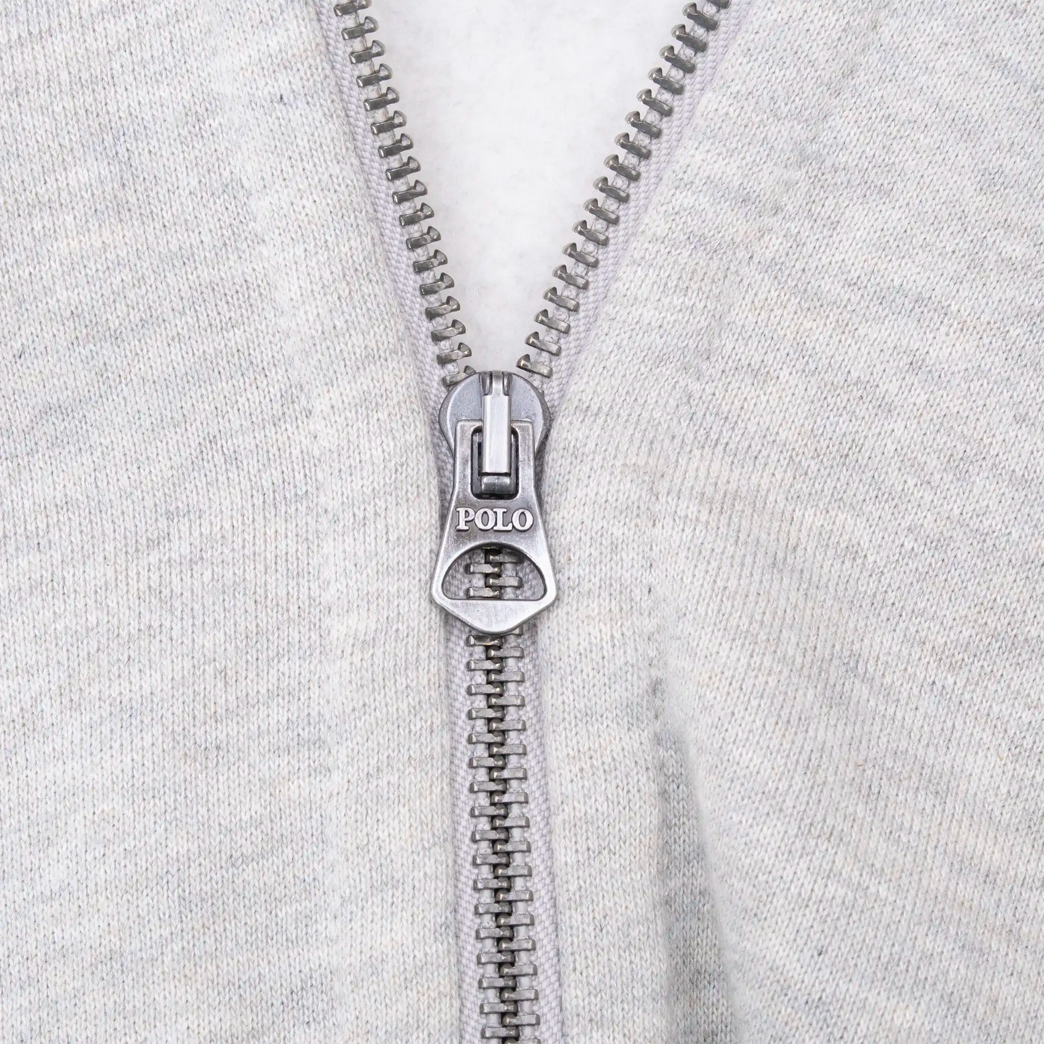 VINTAGE RALPH LAUREN FULL ZIP CLASSIC GREY HOODIE SWEATSHIRT LARGE