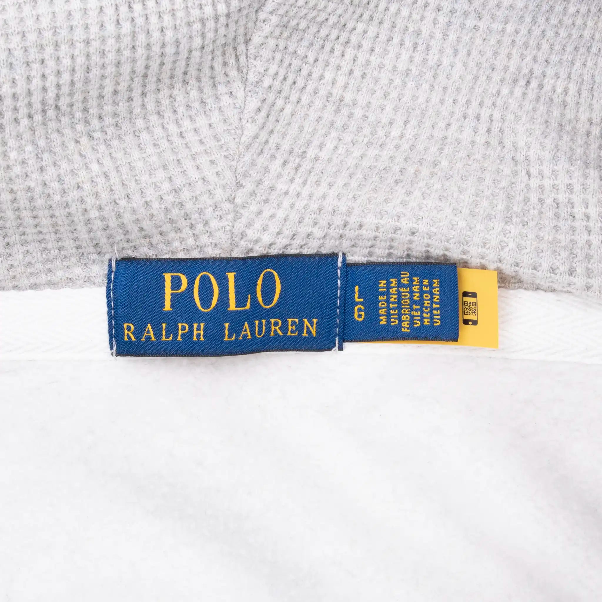 VINTAGE RALPH LAUREN FULL ZIP CLASSIC GREY HOODIE SWEATSHIRT LARGE