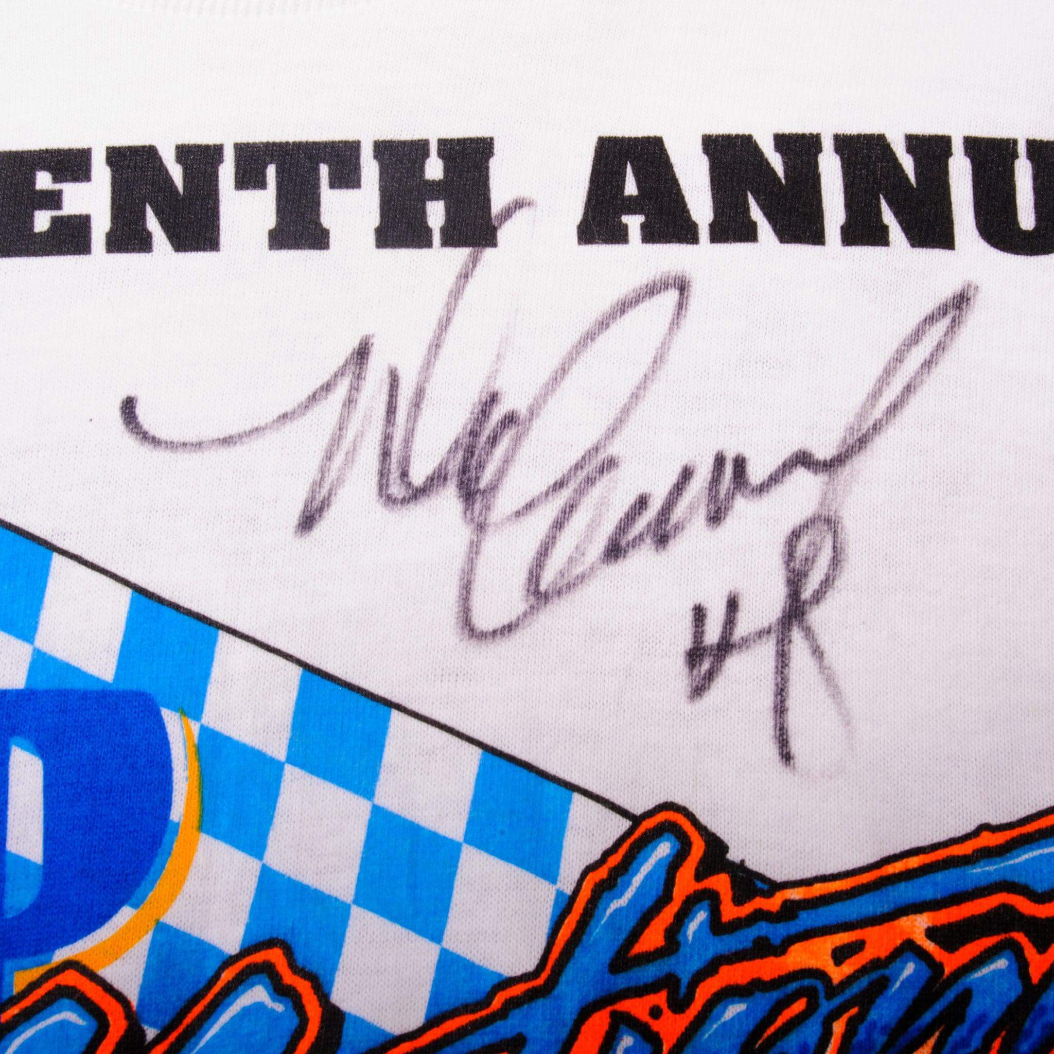 Autographed Vintage Nascar 18th Annual Nationals 1996 Tee Shirt Size M With Single Stitch Sleeves. Made In USA