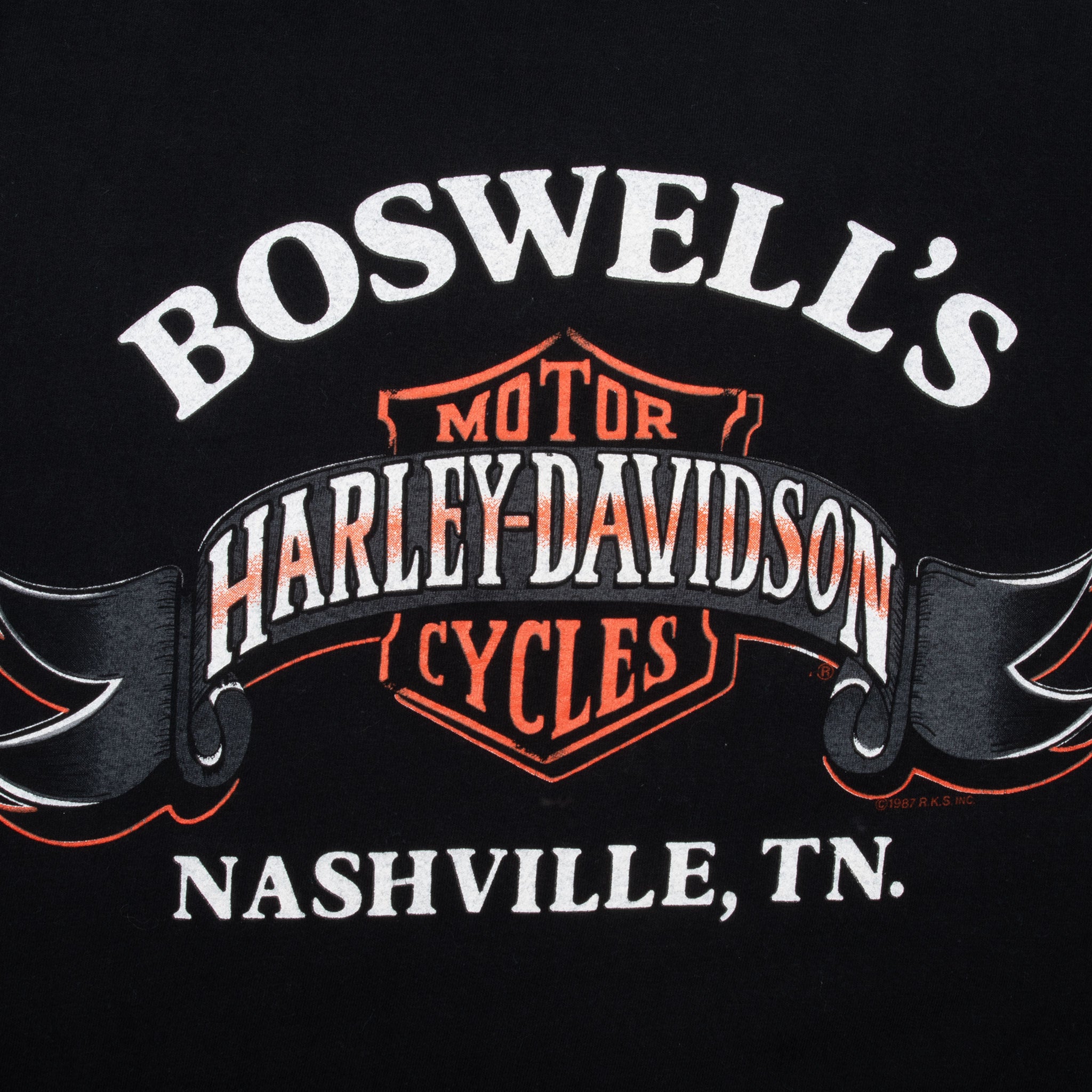 Vintage Harley Davidson Hog Nashville Tee Shirt 1992 Medium Made In Usa With Single Stitch Sleeves