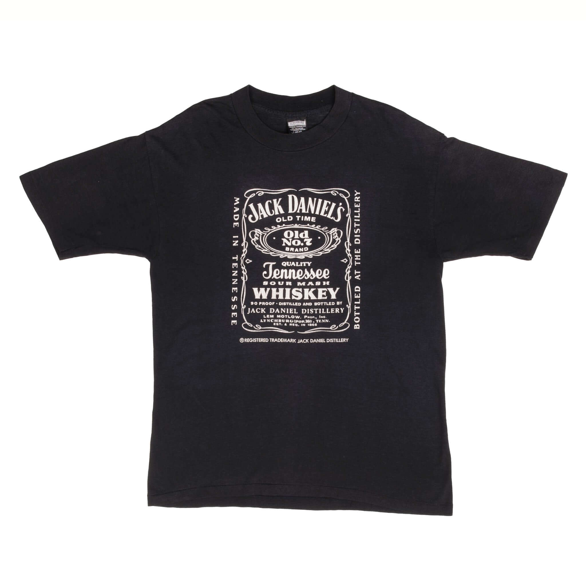 Vintage Jack Daniel's Tennessee Whiskey Tee Shirt 1980S Size Medium Made In Usa With Single Stitch Sleeves