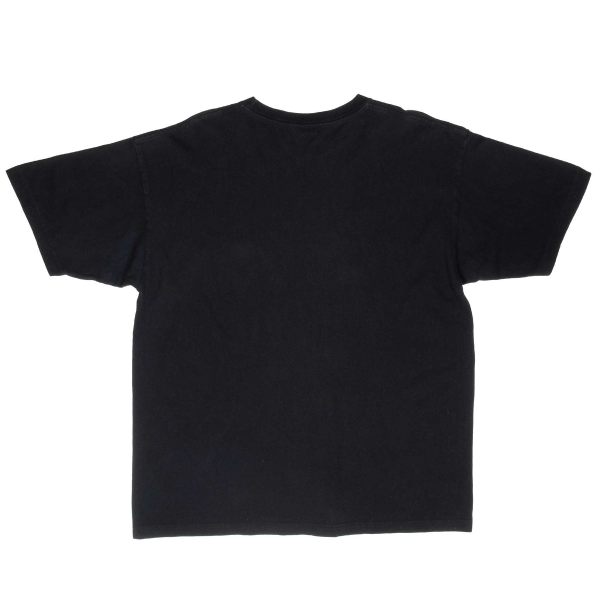 Back of plain black Guess Jeans short-sleeve T-shirt