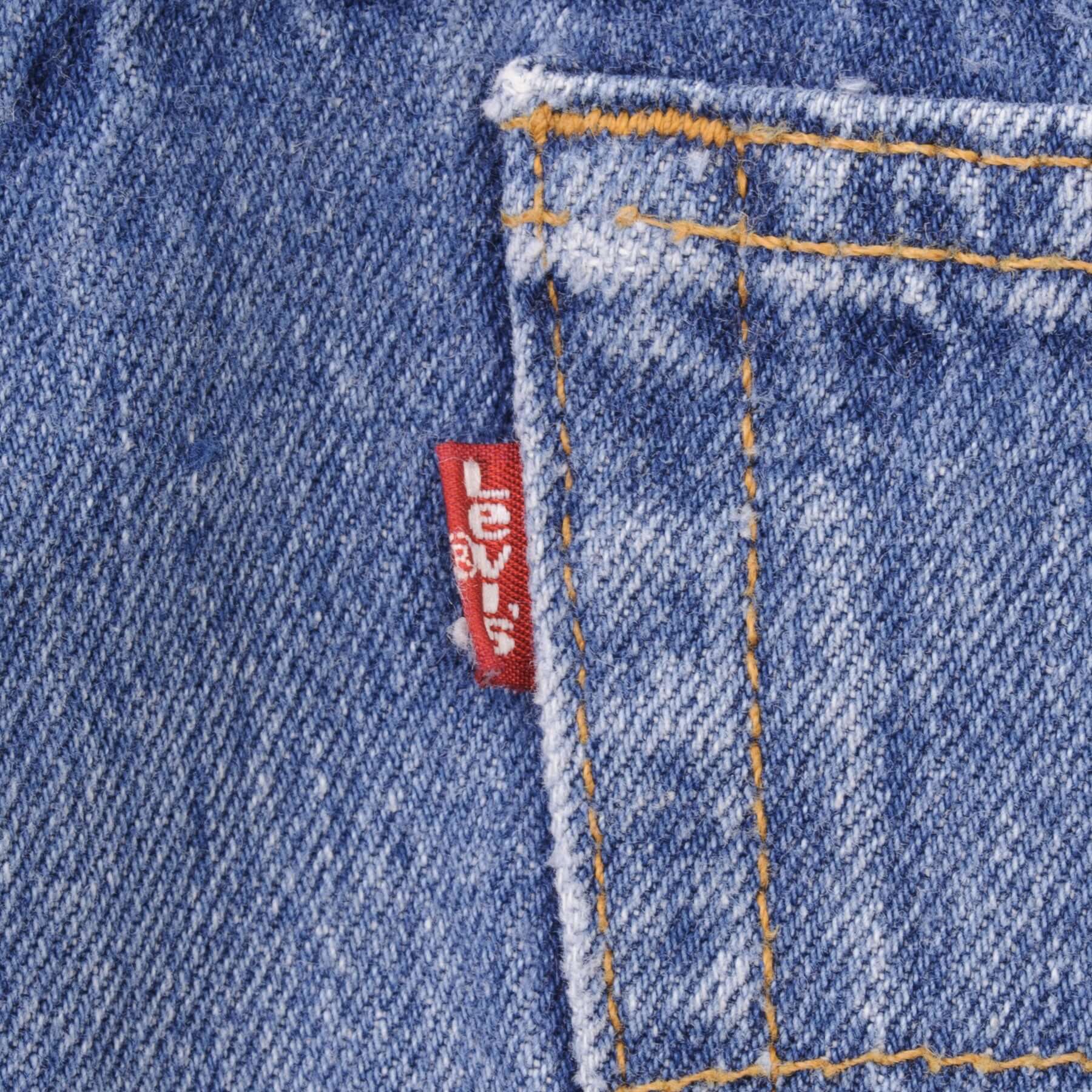 Beautiful Indigo Levis 501 Jeans 1980s Made in USA with Medium Wash Size on tag 34X32 Actual Size 34X34 Back Button #553