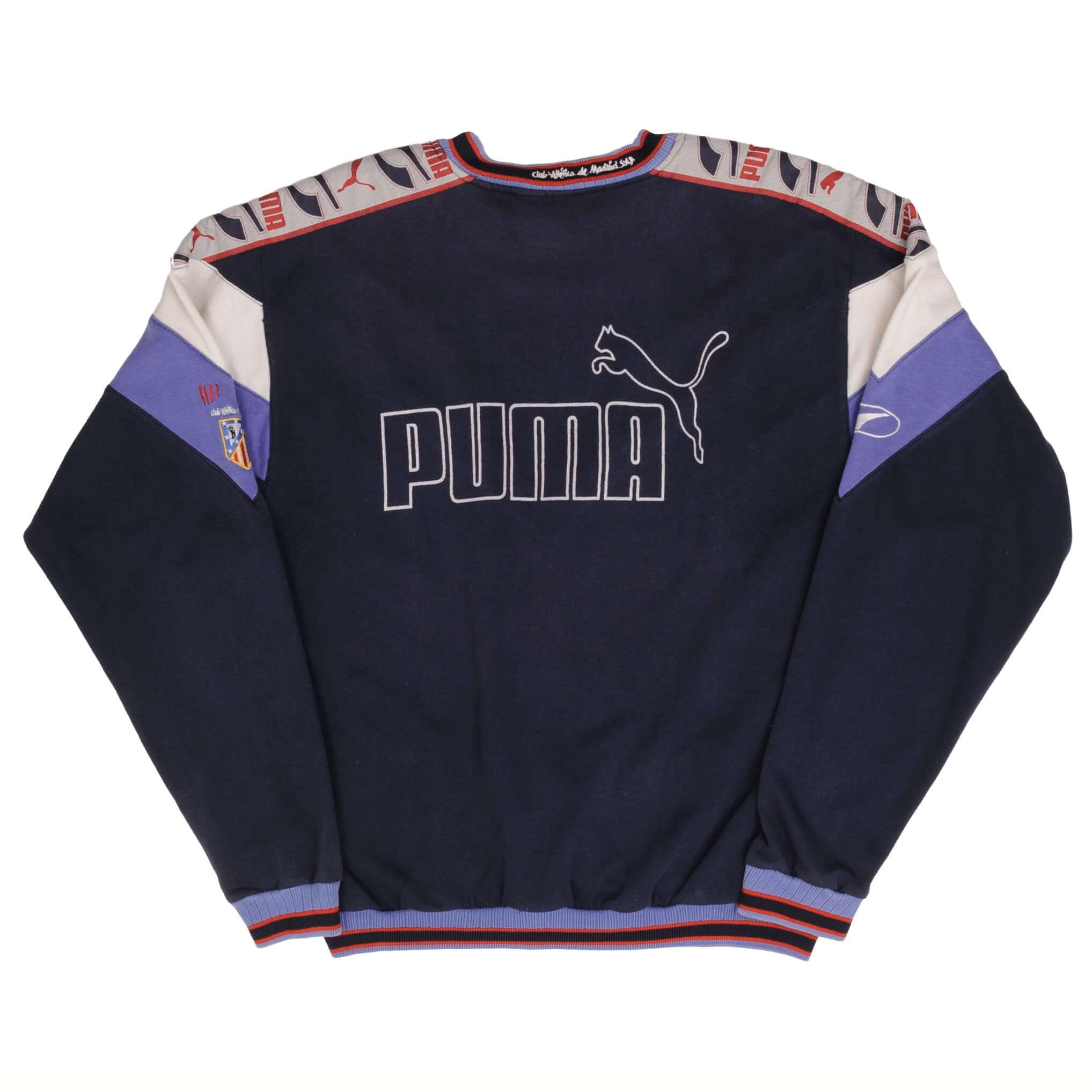 Vintage Soccer Athletico Madrid Puma Crewneck Sweatshirt 1980S Size Small