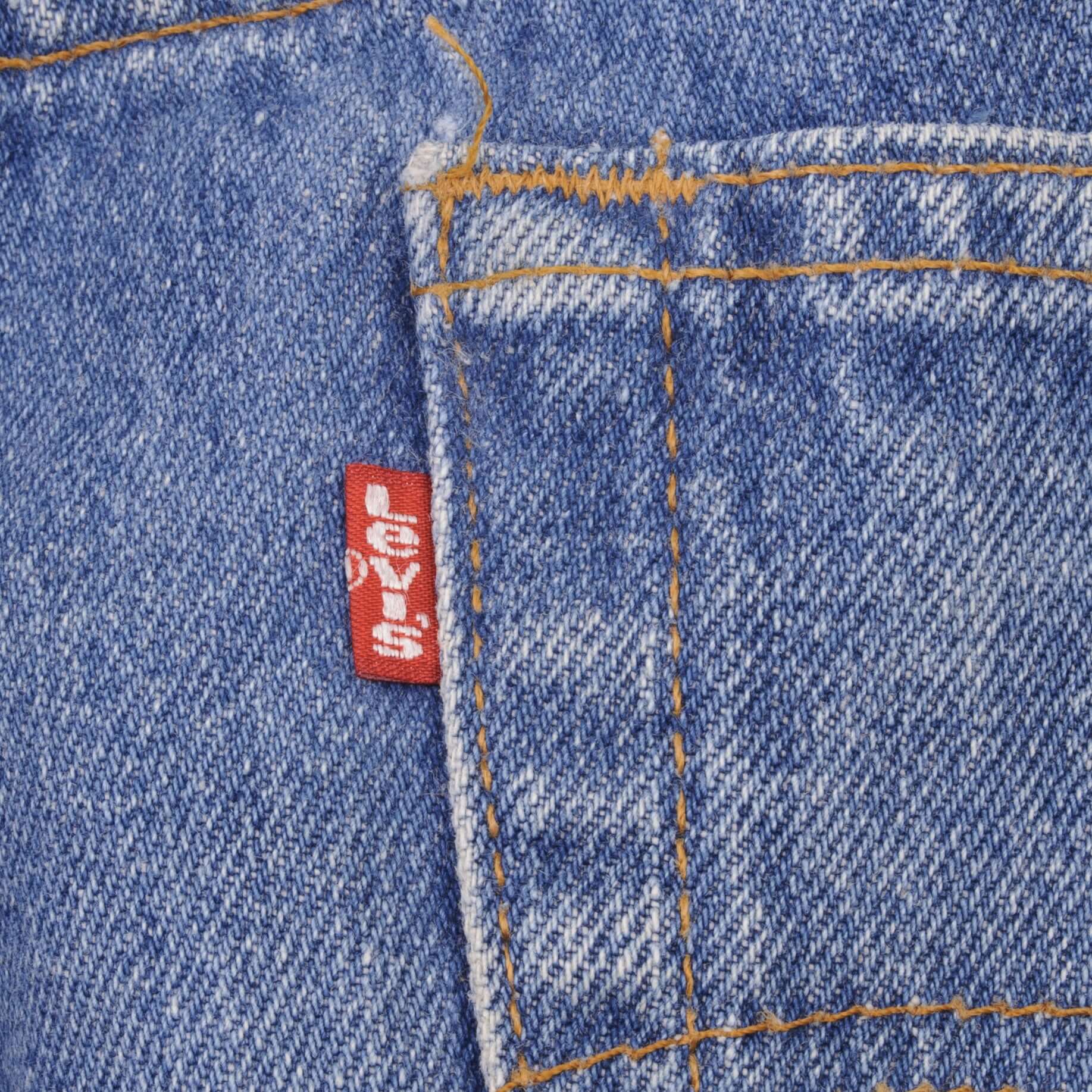 Beautiful Indigo Levis 501 Jeans 1980s Made in USA with Medium Wash Size on tag 34X33 Actual Size 32X31 Back Button #501