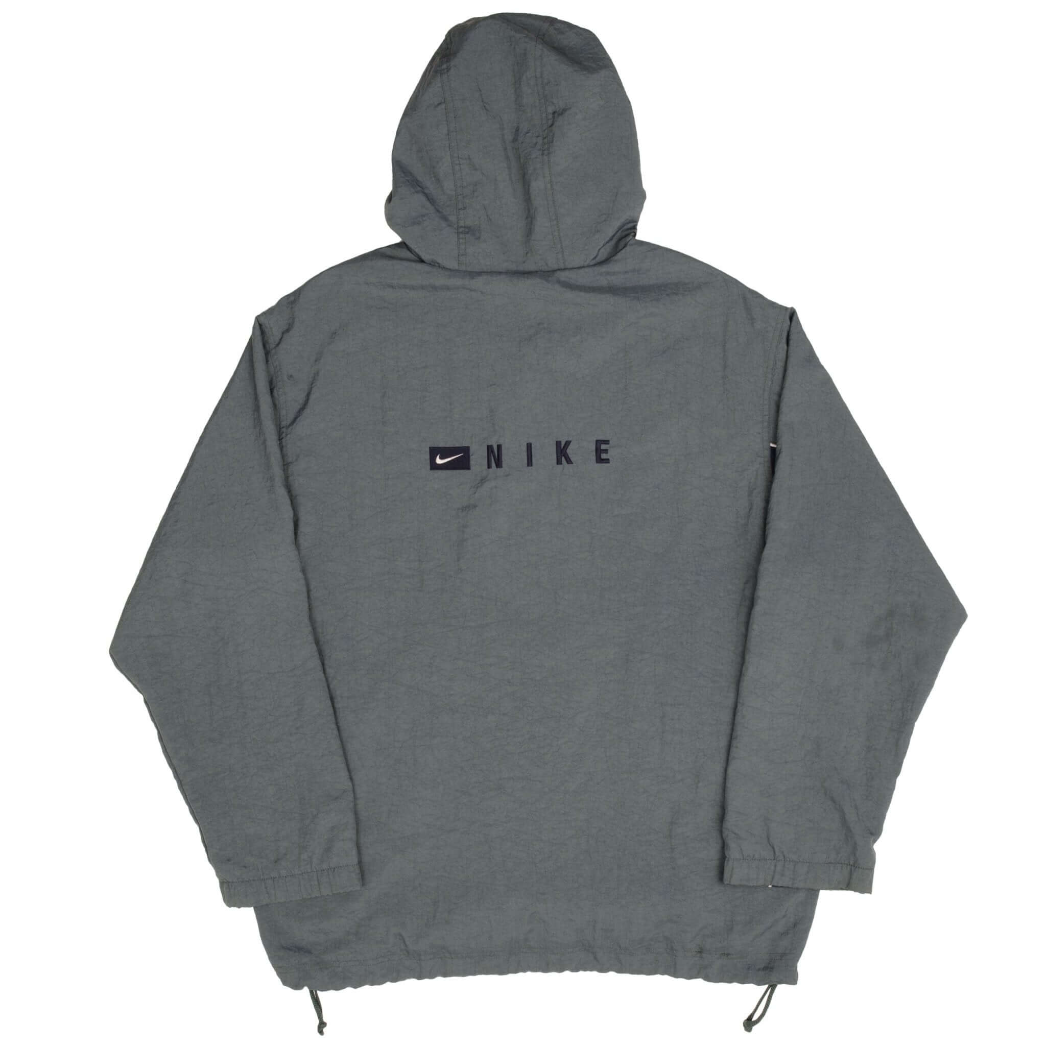 Vintage Nike Center Swoosh Green Pullover Windbreaker Jacket 1990S Size Medium