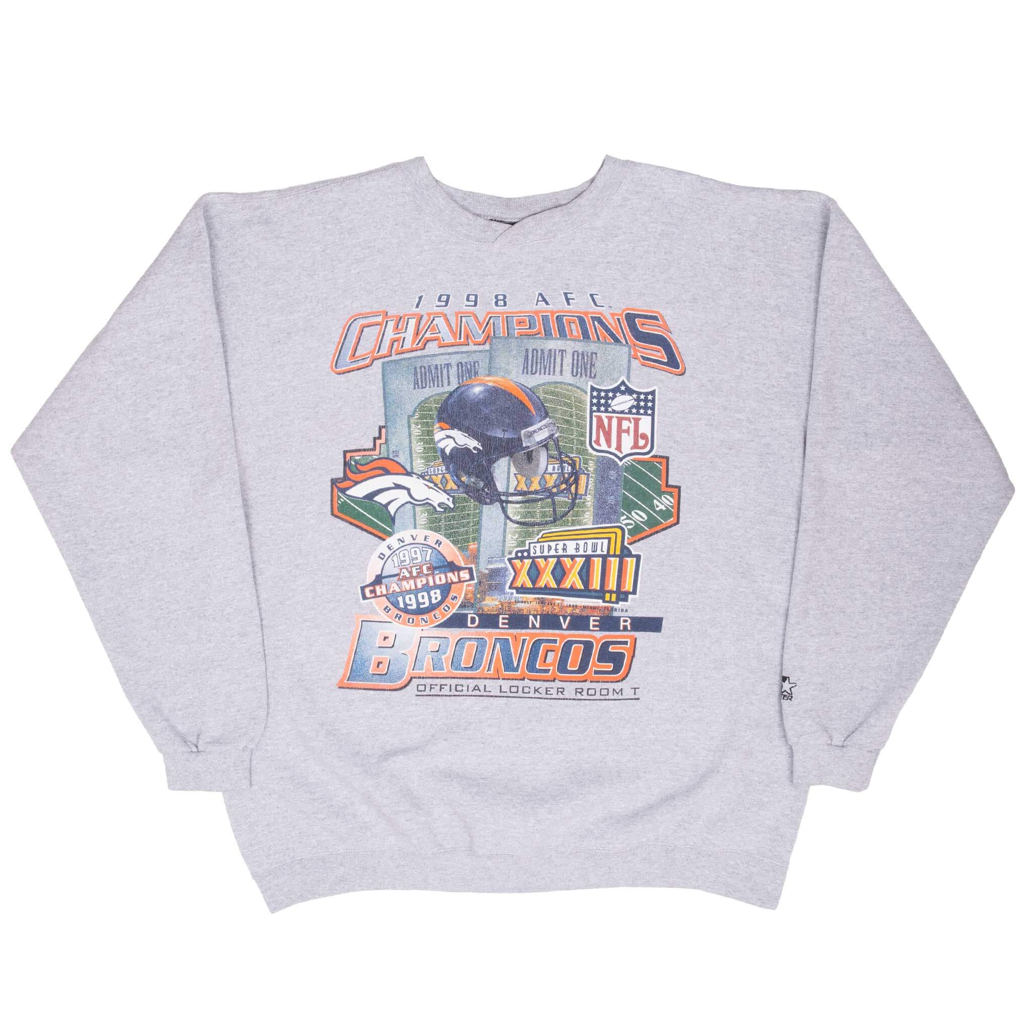 Vintage Nfl Denver Broncos Super Bowl 1999 Starter Sweatshirt Size XL Made In Usa