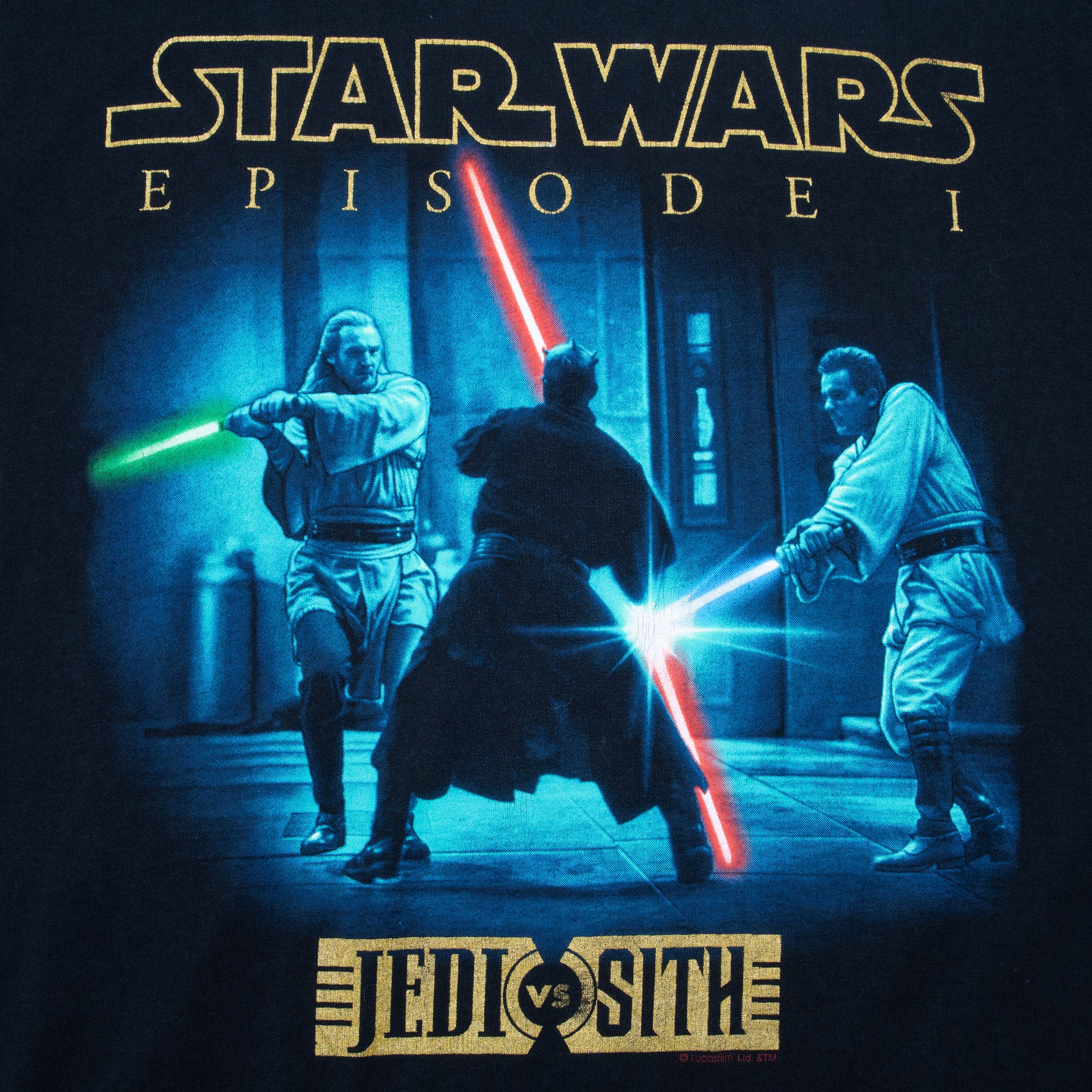 Vintage Star Wars Episode 1 Jedi Vs Sith Darth Maul, Qui Gon Jinn, Obi-wan Kenobi Tee Shirt Large Made In Usa
