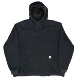Vintage Carhartt Heavyweight Sherpa Lined Full Zip Black Hoodie Sweatshirt Size 3XL