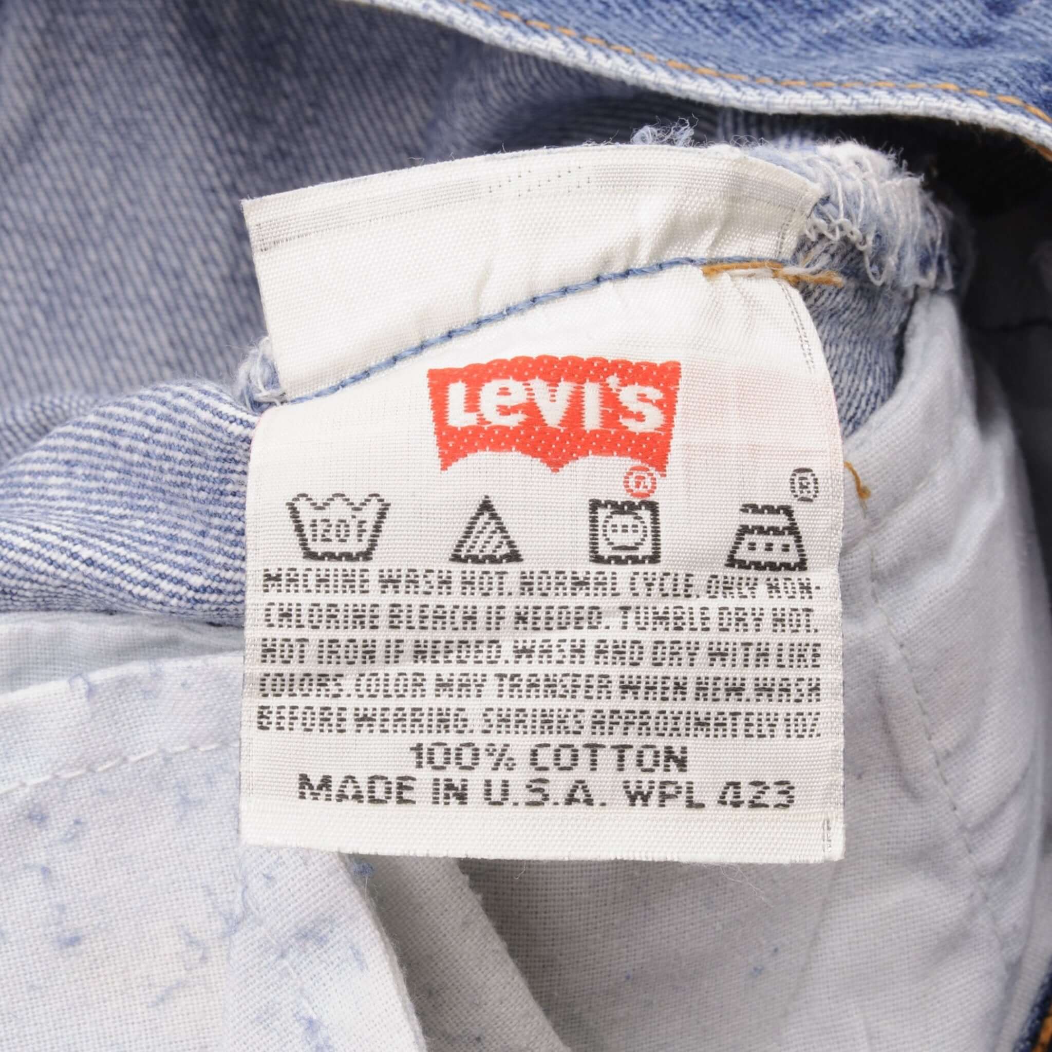 Beautiful Indigo Levis 501 Jeans 1990s Made in USA with Medium Wash Size on tag 38X36 Actual Size 37X34 Back Button #524
