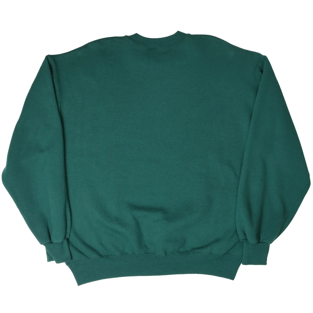 Back of blank pine green Russell Athletic crewneck sweatshirt