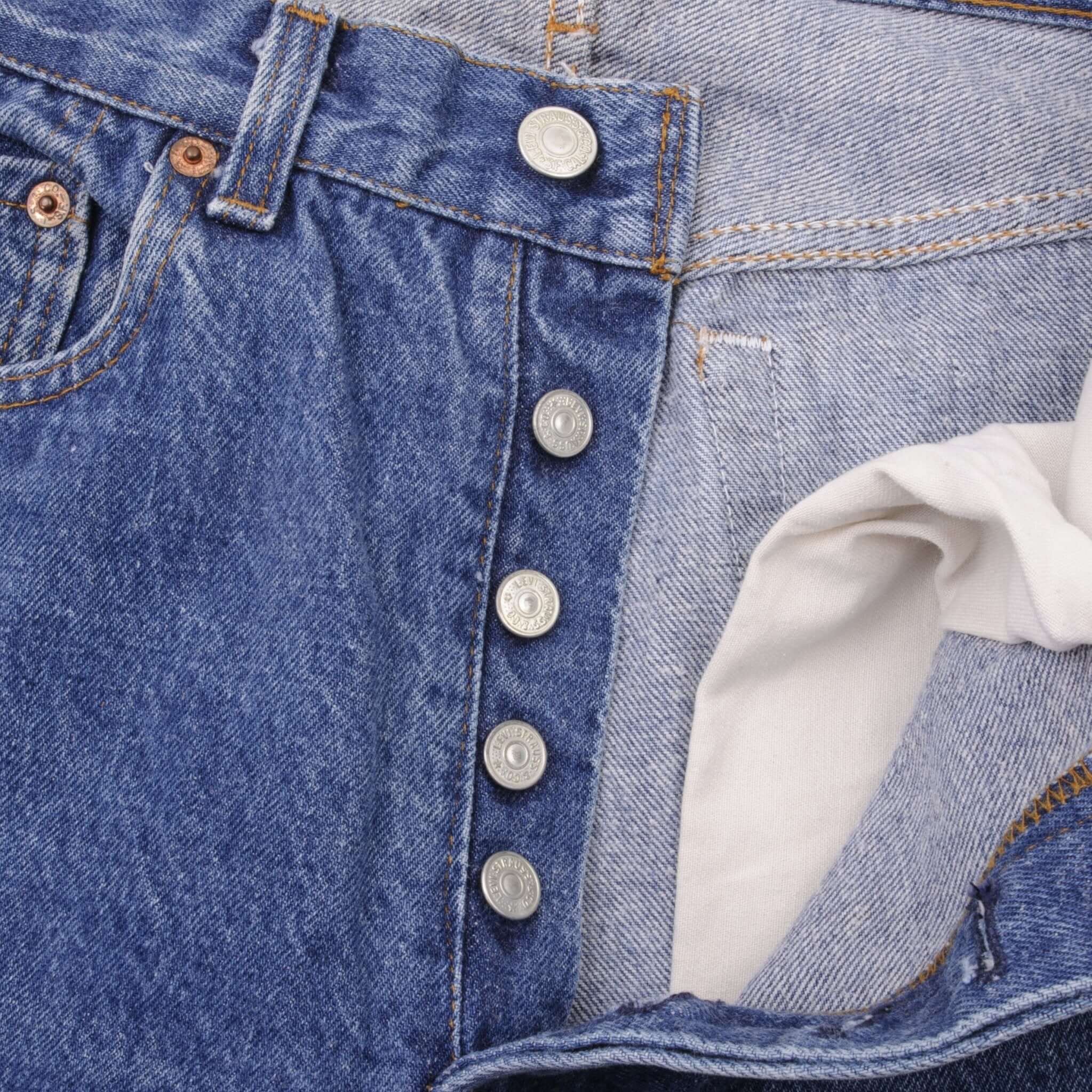 Beautiful Indigo Levis 501 Jeans 1980s Made in USA with Medium Dark Wash Size on tag 33X36 Actual Size 31X31 Not original hem