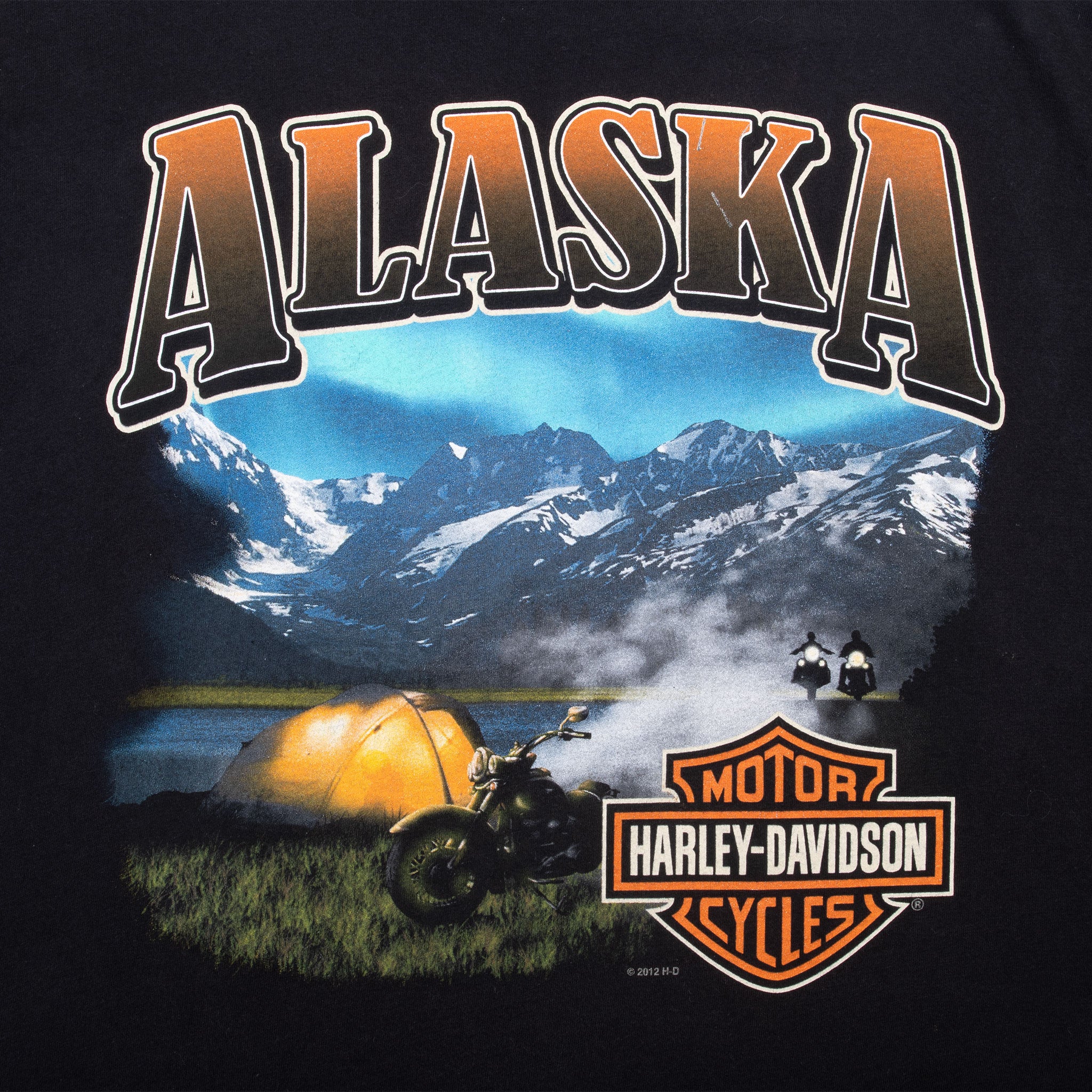 Vintage Harley Davidson Soldotna Alaska Tee Shirt 2012 Size Large