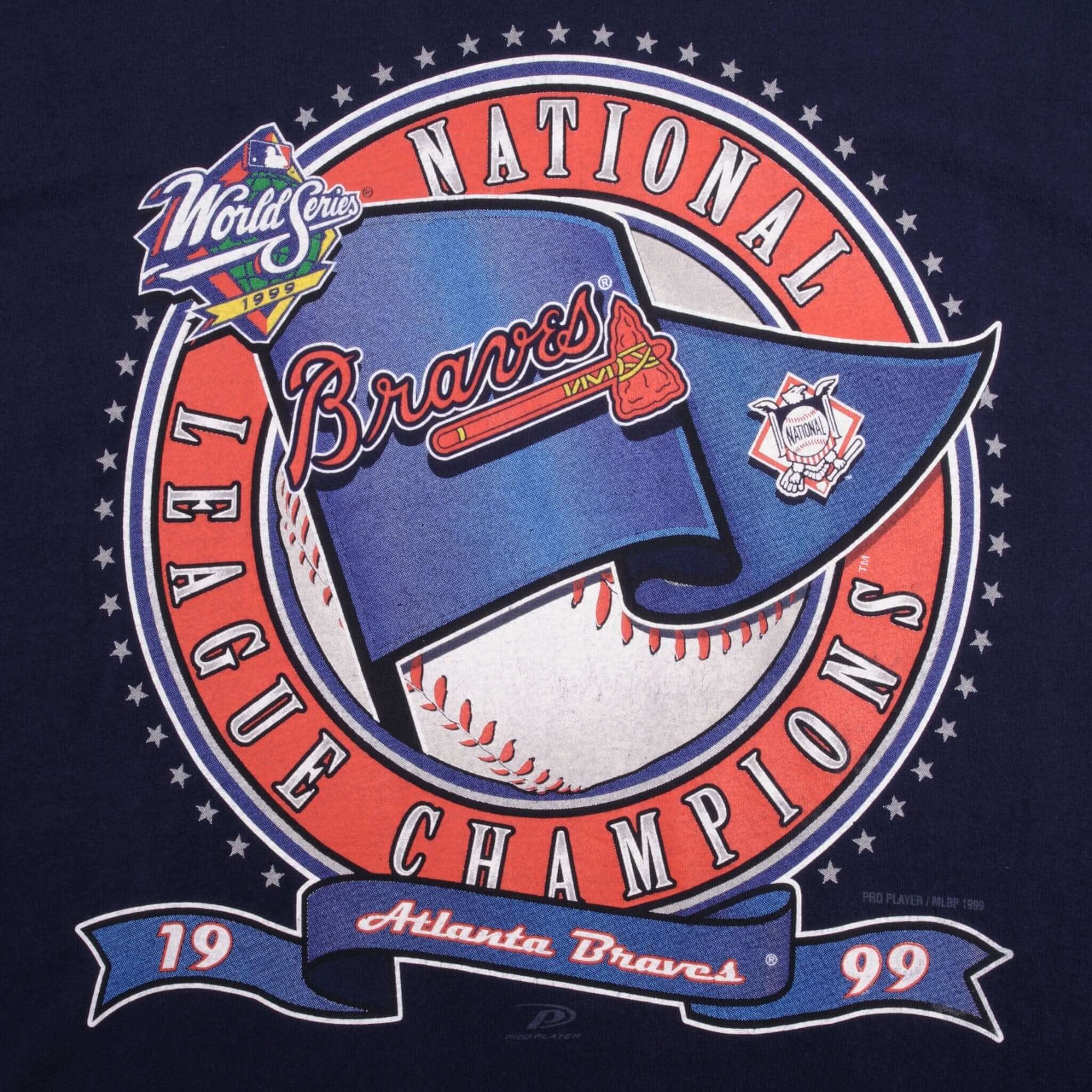 VINTAGE MLB ATLANTA BRAVES CHAMPIONS 1999 TEE SHIRT SIZE XL