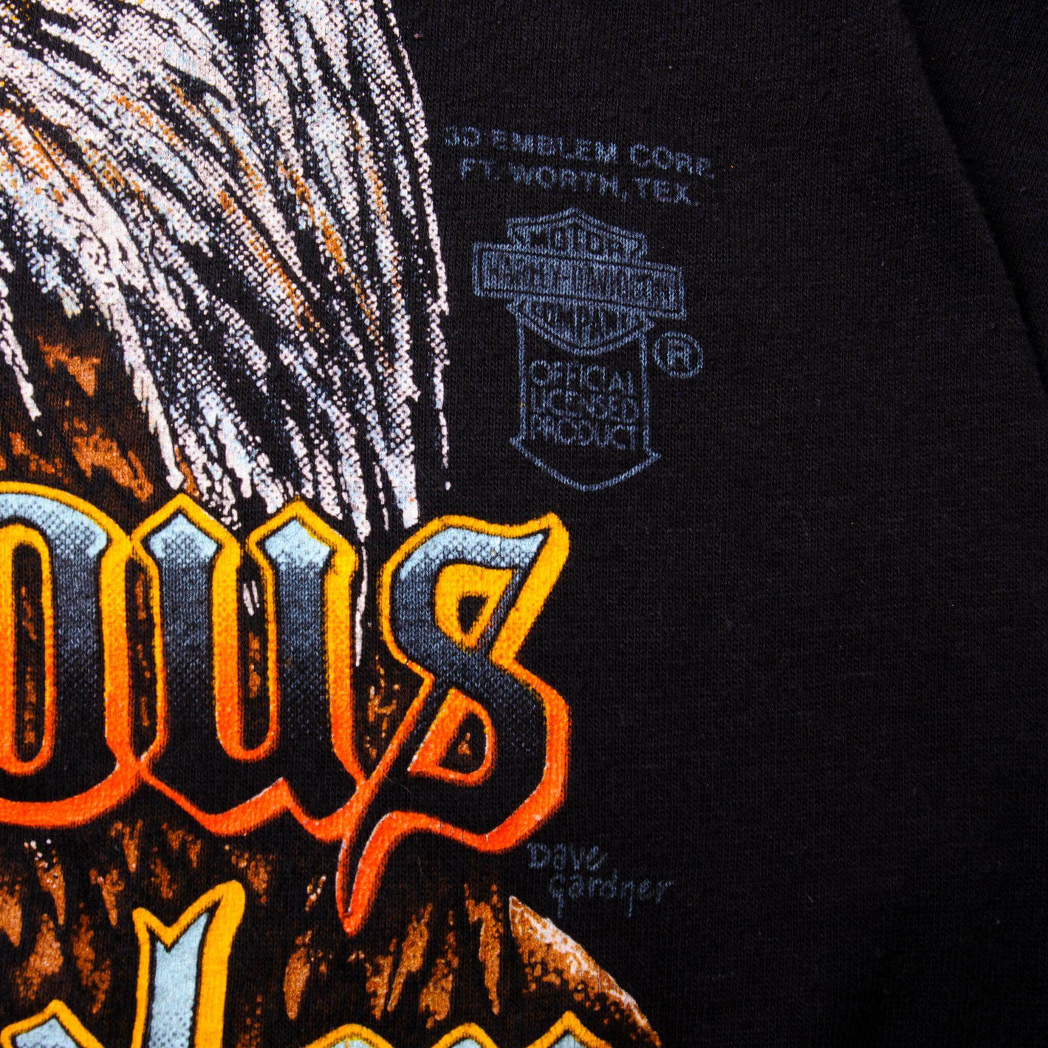 VINTAGE HARLEY DAVIDSON TEE SHIRT 3D EMBLEM 1980s SIZE SMALL MADE IN USA