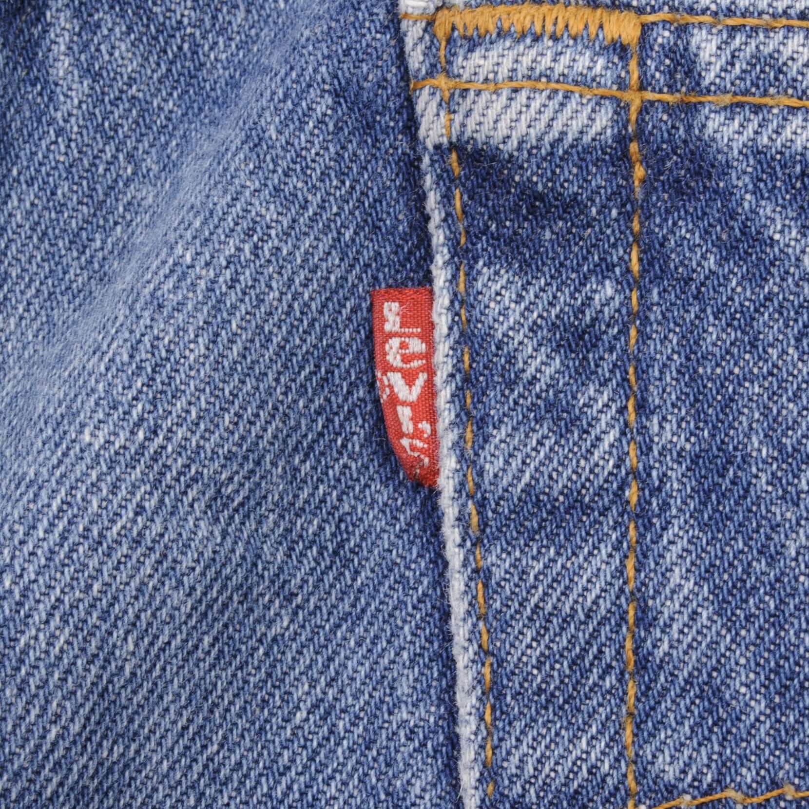 Beautiful Indigo Levis 501 Jeans 1980s Made in USA with Medium Wash Size on tag 38X30 Actual Size 38X30 Back Button #532