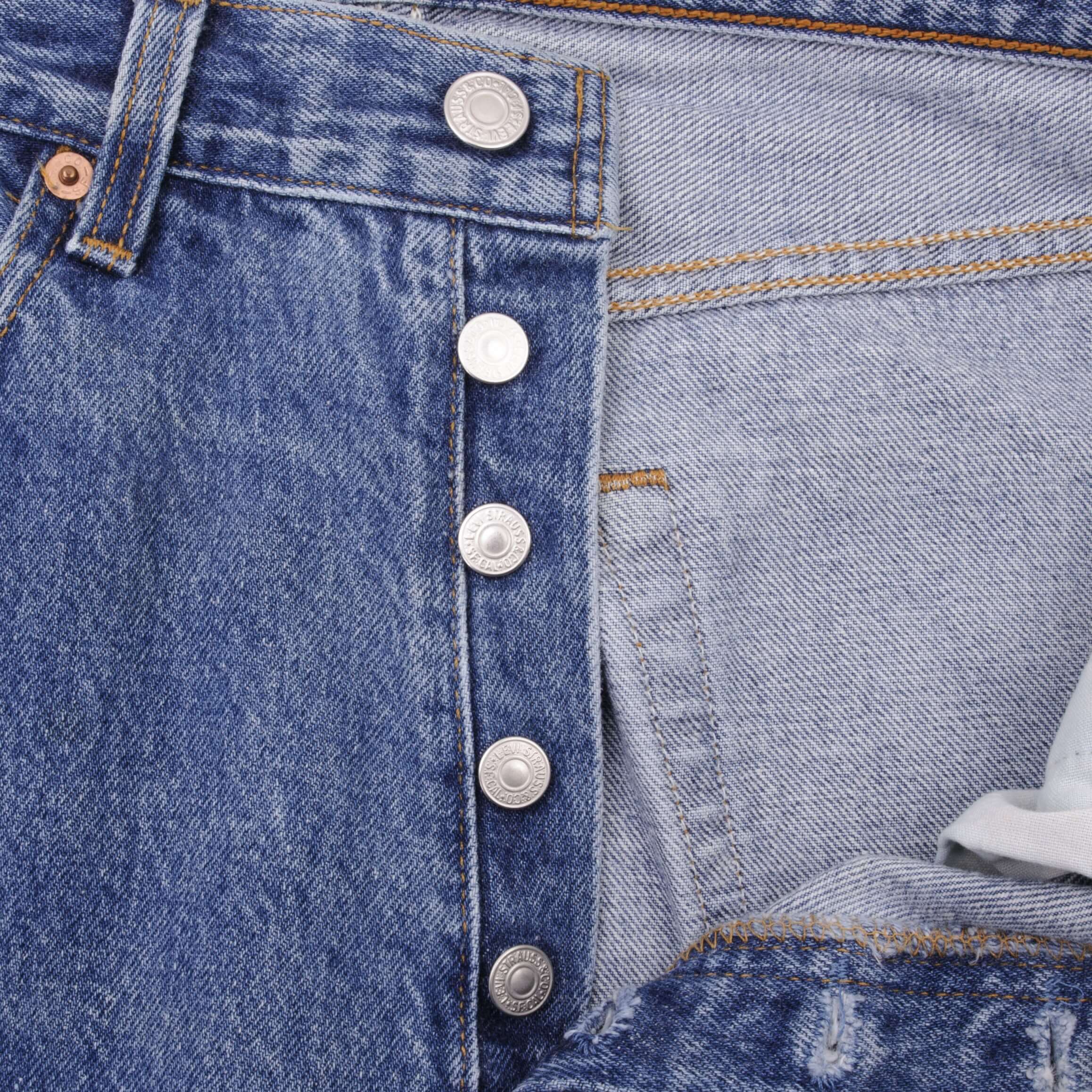 Beautiful Indigo Levis 501 Jeans 1990s Made in USA with Medium Wash Size on tag 32X34 Actual Size 32X34 Back Button #532