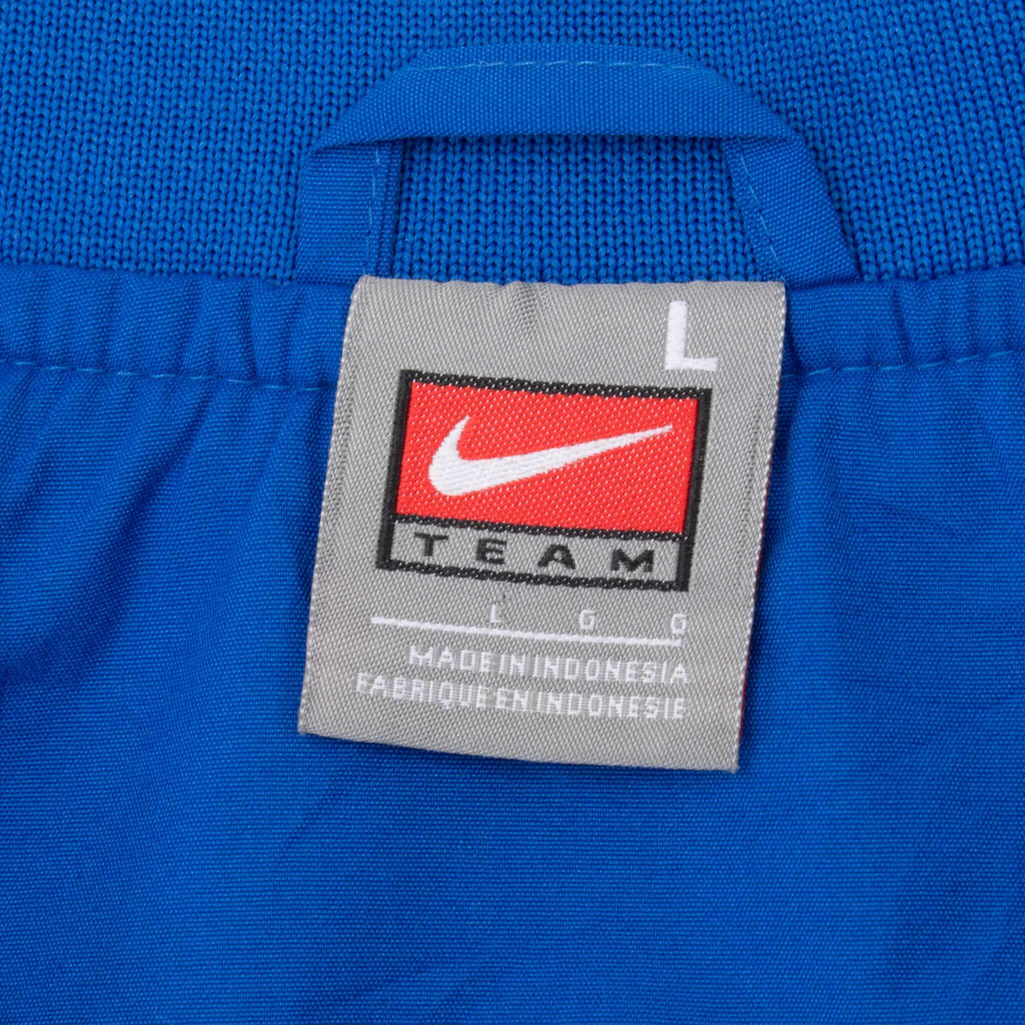 Vintage Nike Center Swoosh Blue Windbreaker Pullover Jacket 2000S Size Large