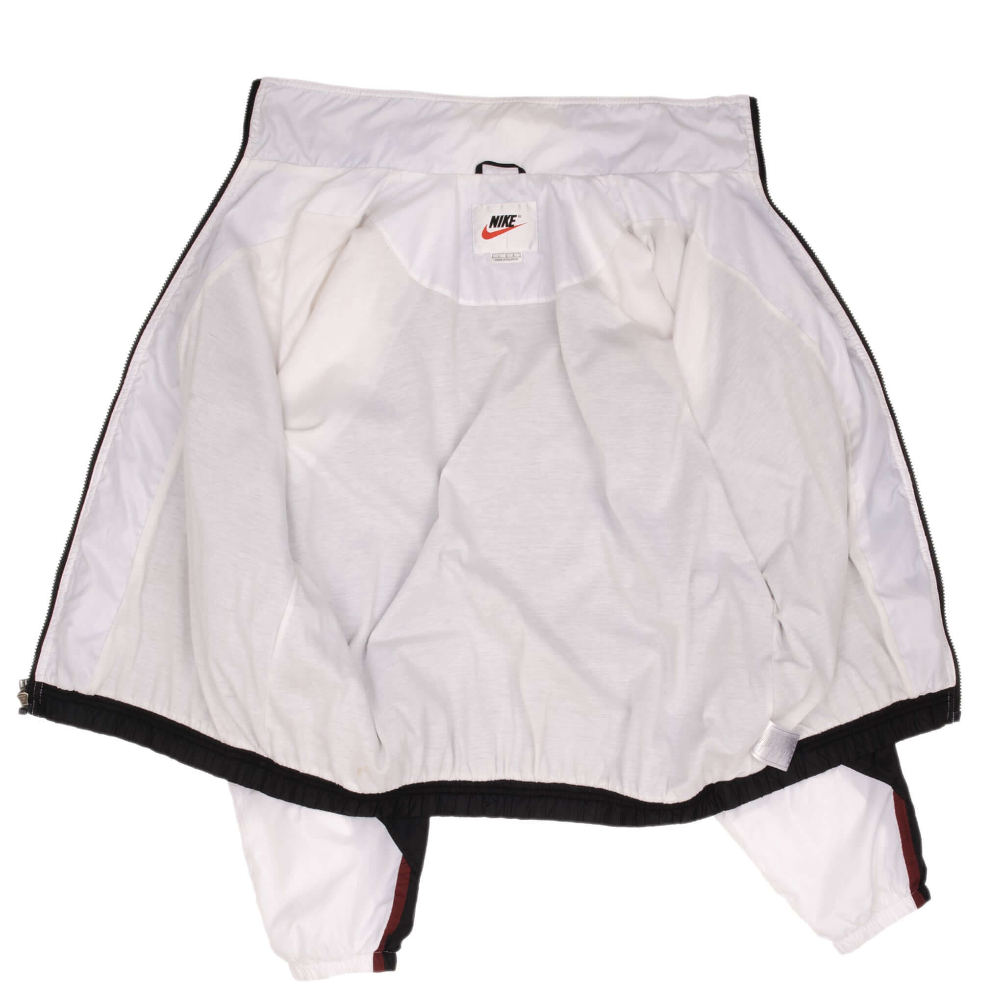 Vintage Nike Big Swoosh Black And White Windbreaker Jacket 1990S Size Large