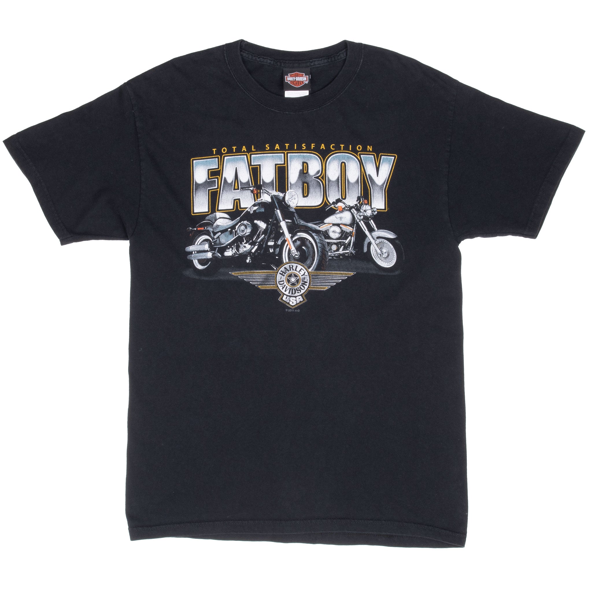 Vintage Harley Davidson Fatboy Sioux Falls 2011 Tee Shirt Size Medium Made In Usa