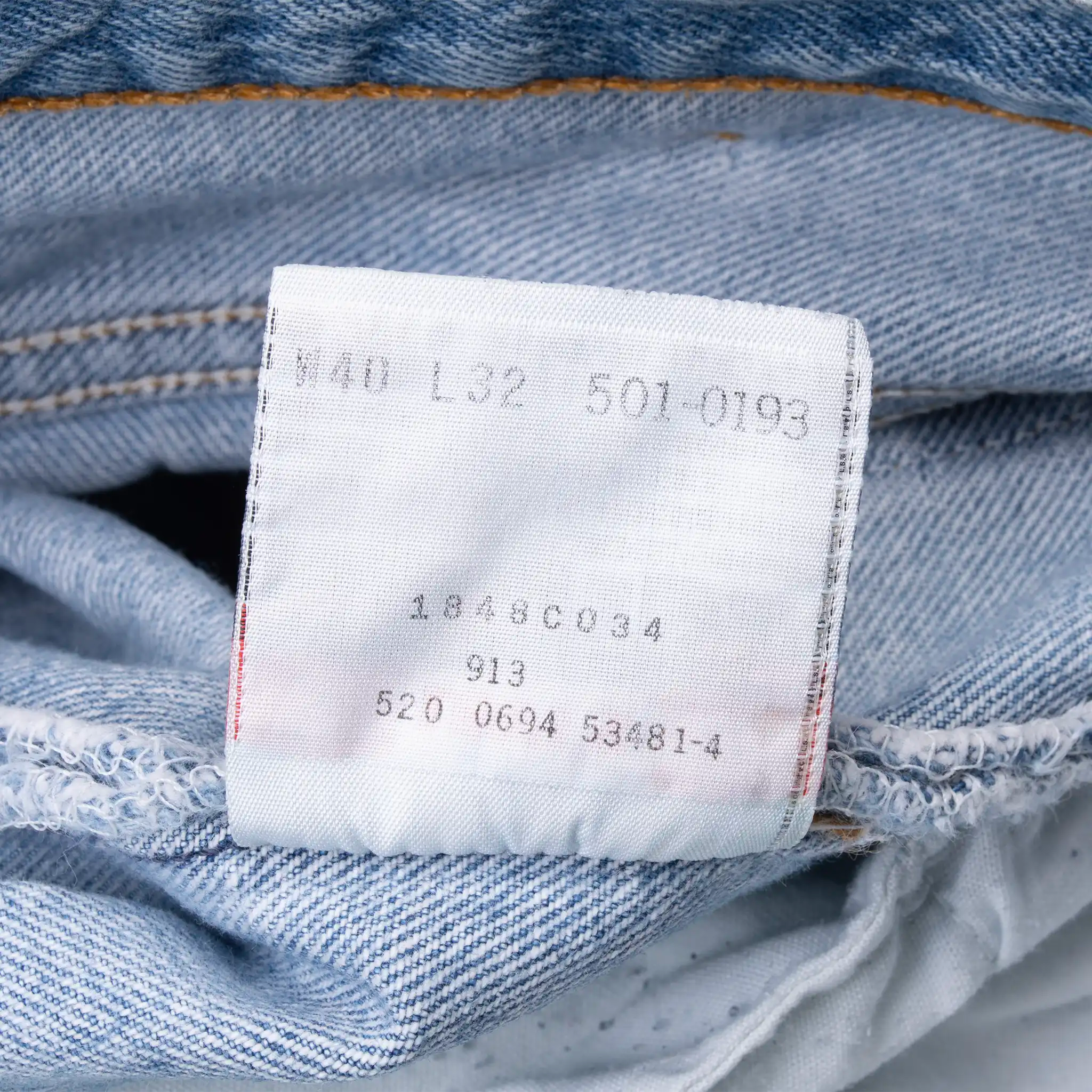 VINTAGE LEVIS 501 INDIGO LIGHT WASH BLUE JEANS 1990S SIZE 38X31 MADE IN USA