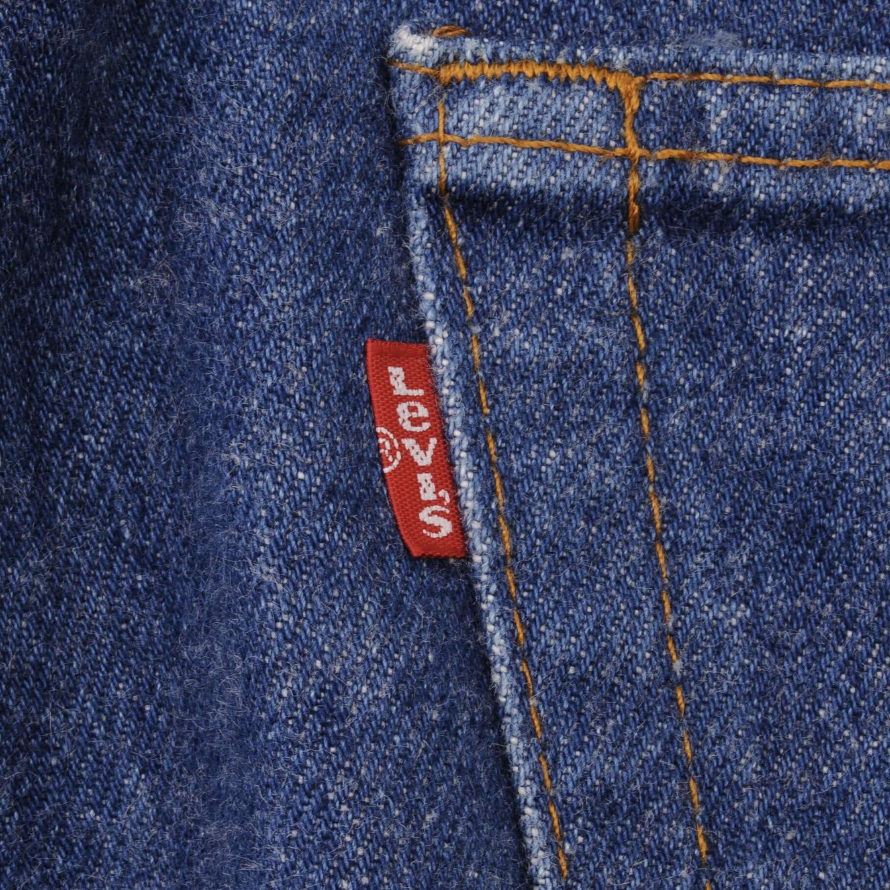 Beautiful Indigo Levis 501 Jeans 1980s Made in USA with Dark Wash Size on tag 42X30 Actual Size 42X30 Back Button #524