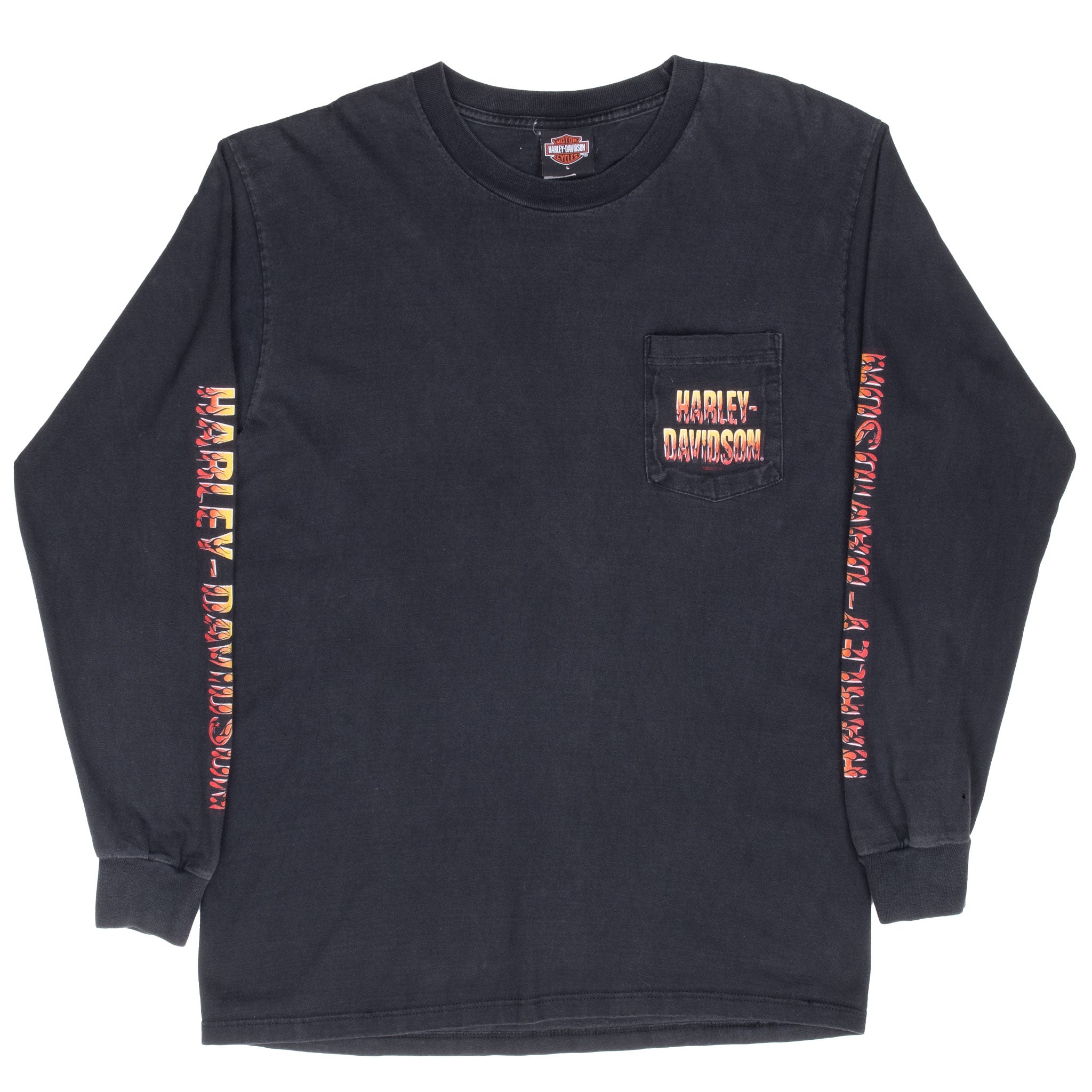 Vintage Harley Davidson Salina Kansas Long Sleeve Pocket Tee Shirt 2002 Size Medium