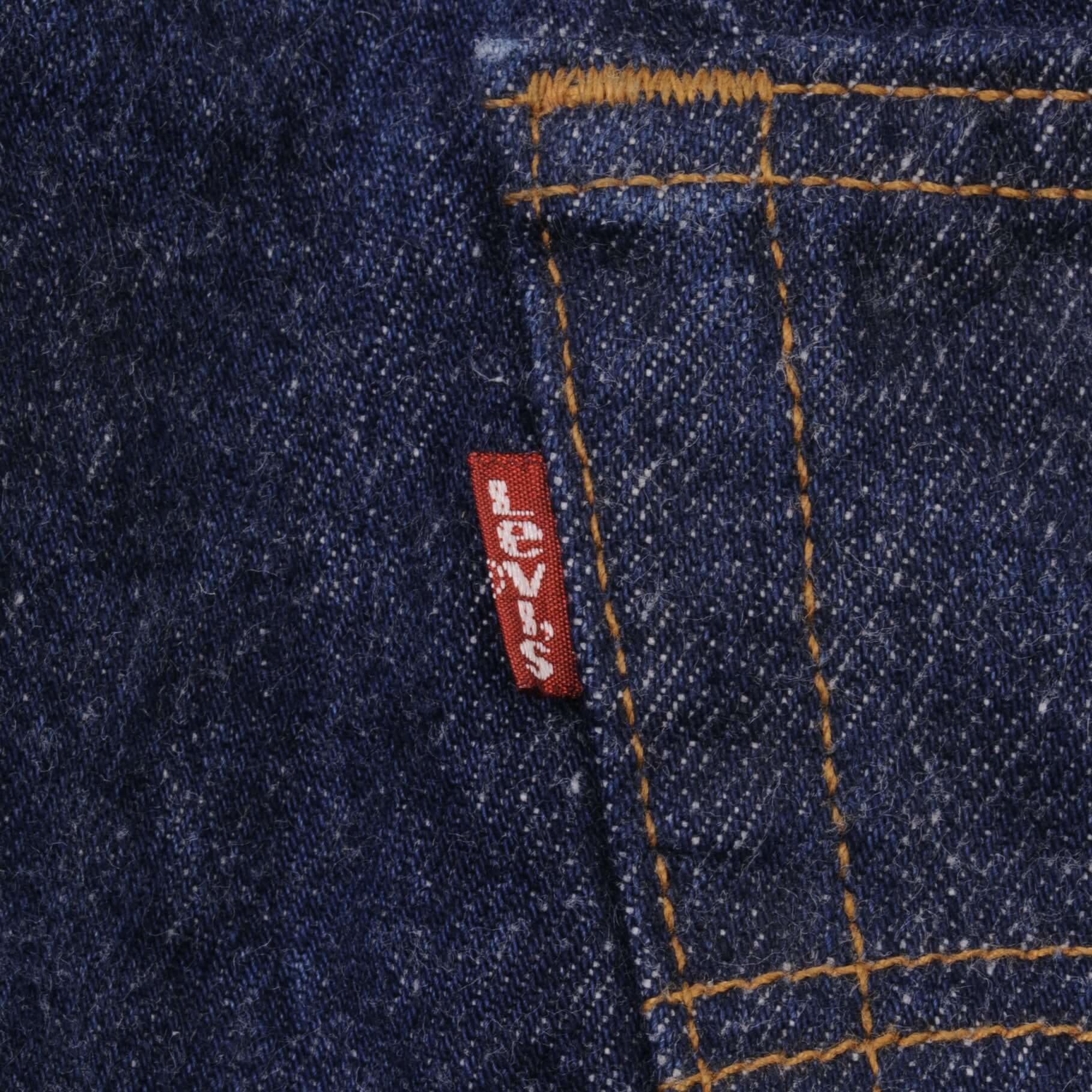 Beautiful Indigo Levis 501 Jeans 1980s Made in USA with Very Dark Wash Size on tag 50X32 Actual Size 48X31 Back Button #524