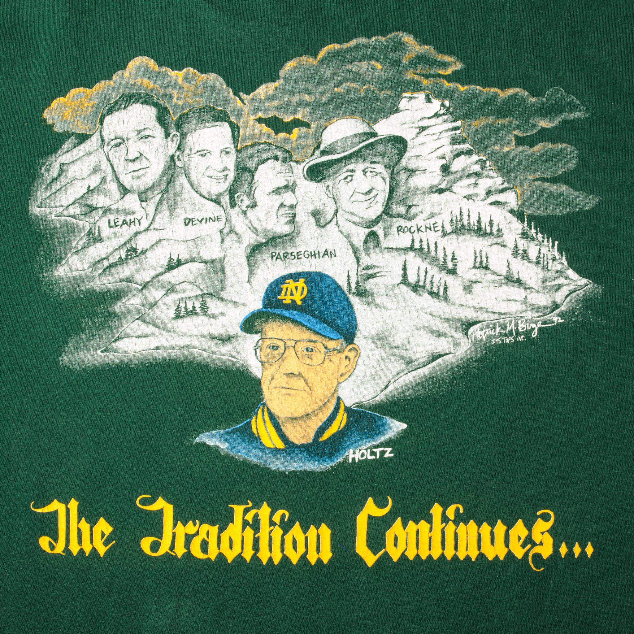 VINTAGE NOTRE DAME FOOTBALL TEE SHIRT 1990s SIZE XL MADE IN USA