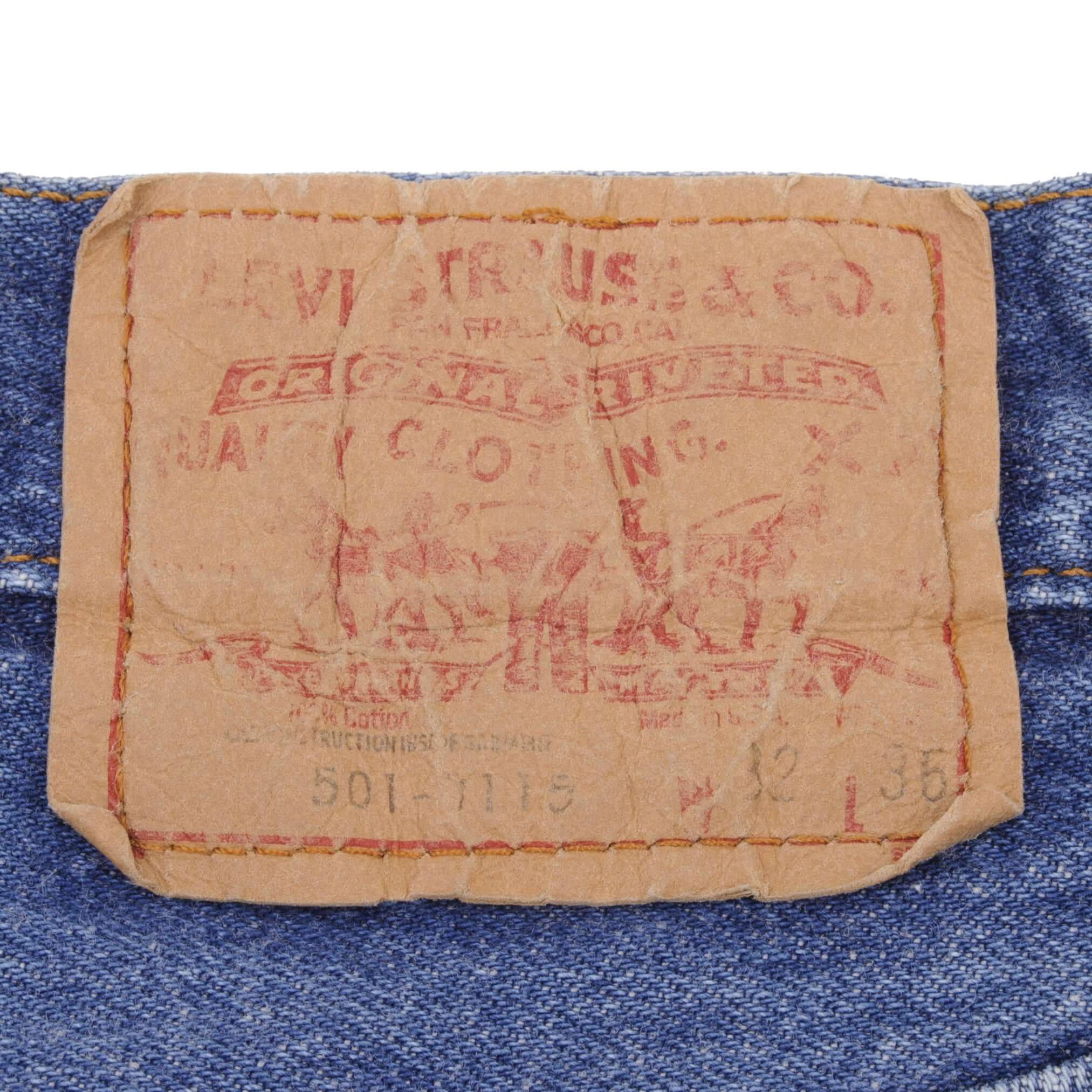 Beautiful Indigo Levis 501 Jeans 1980s Made in USA with Medium Wash Size on tag 32X35 Actual Size 31X35 Back Button #532