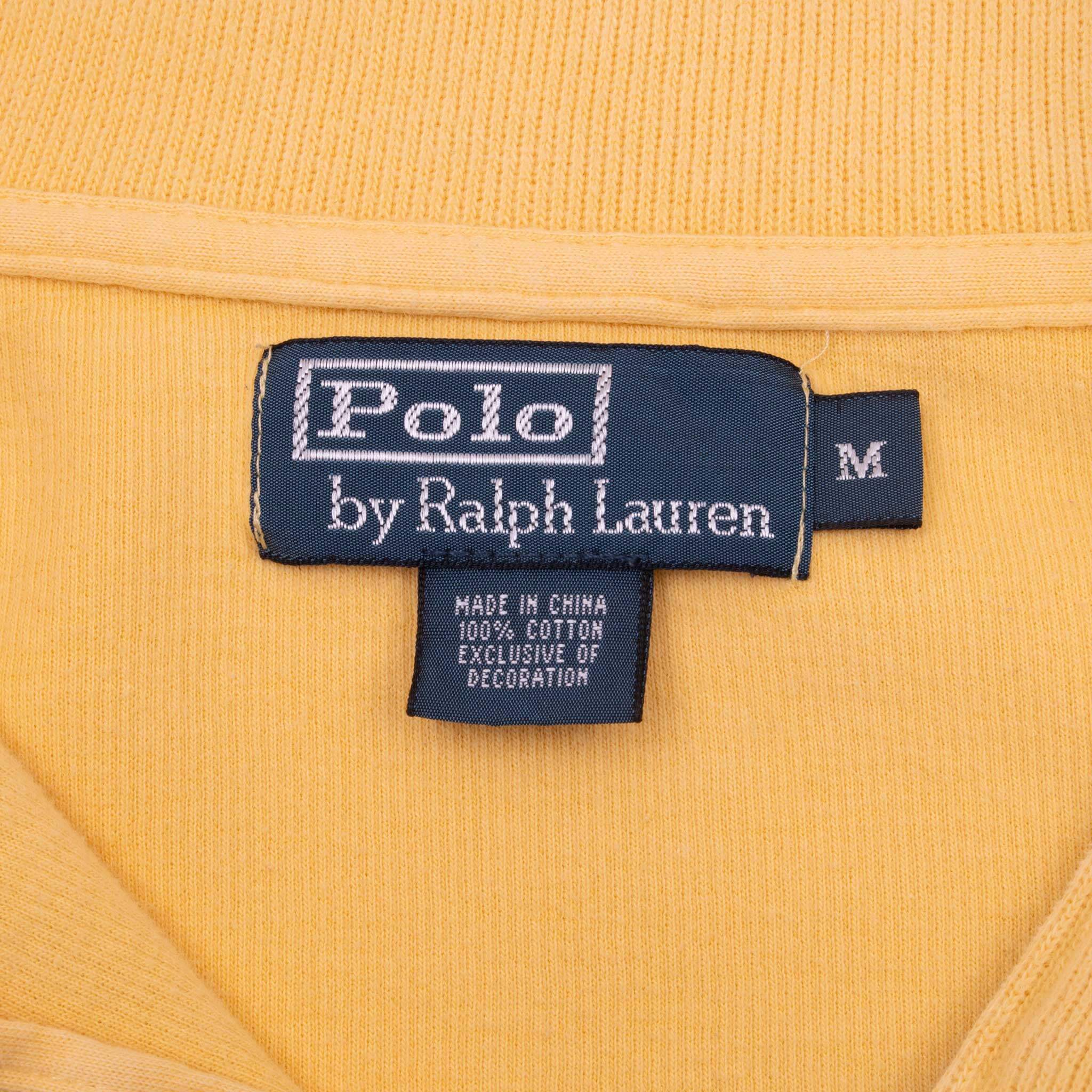 Vintage Ralph Lauren Yellow Quarter Zip Sweater 1990S Size Medium