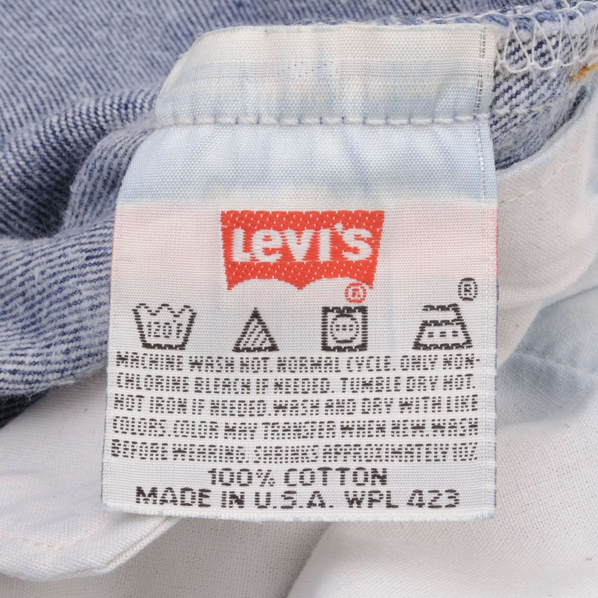 Beautiful Indigo Levis 501 Jeans 1990s Made in USA with Dark Wash Size on tag 40X36 Actual Size 40X34 Back Button #555