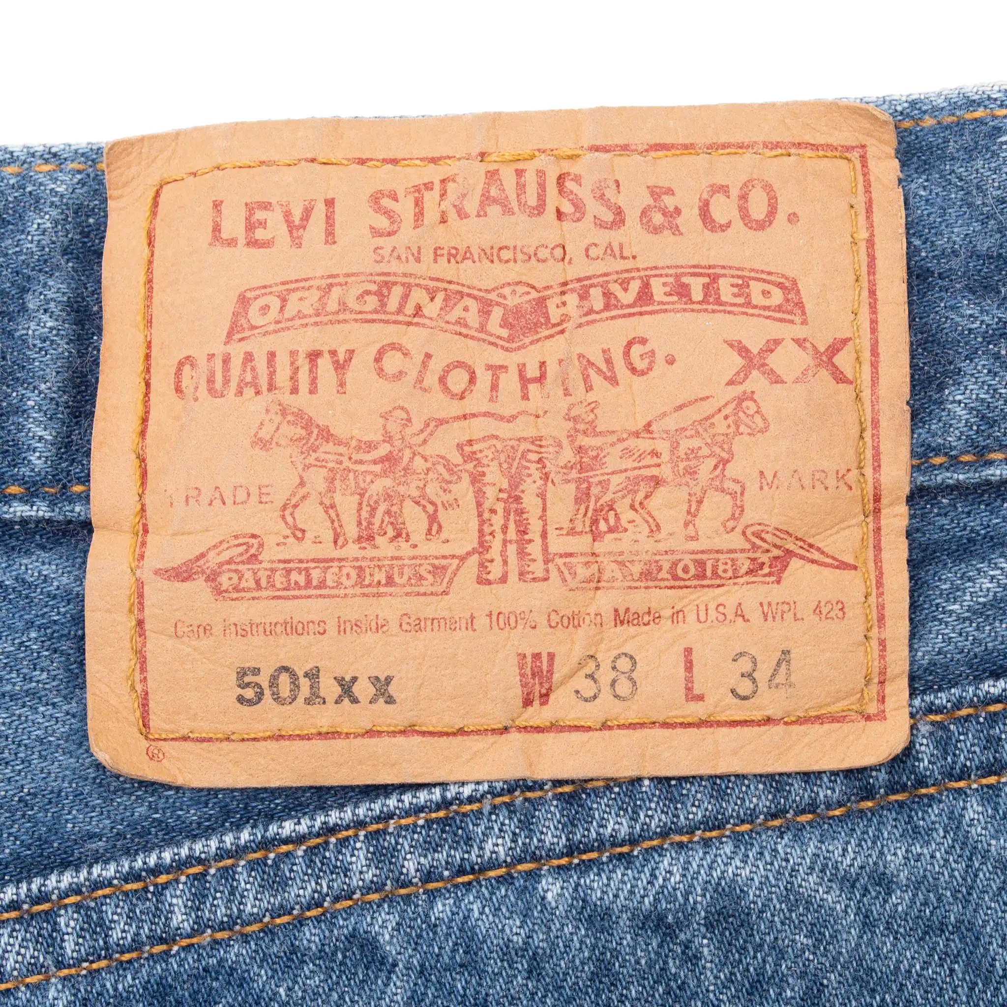 VINTAGE LEVIS 501 INDIGO BLUE JEANS 1990S SIZE 36X31