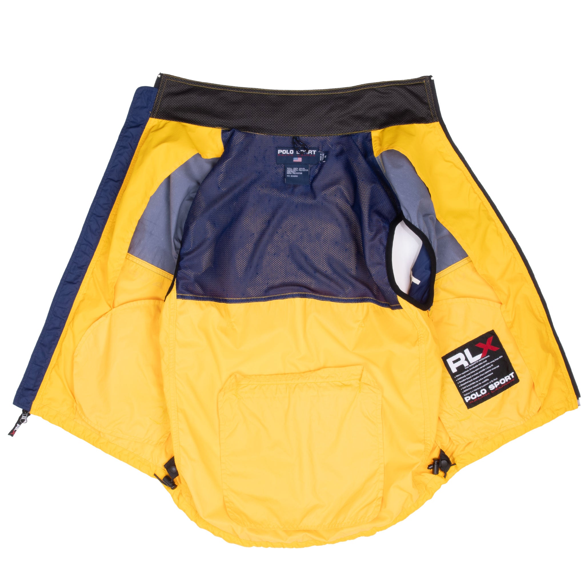 Vintage Ralph Lauren Polo Sport Yellow Windbreaker Vest Jacket 1990S Size Medium