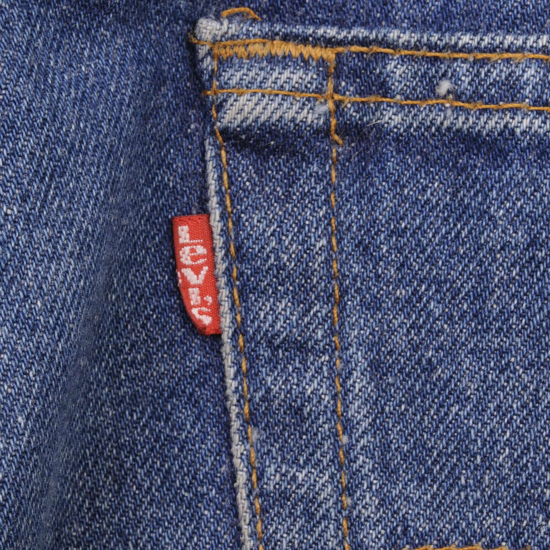 Beautiful Indigo Levis 501 Jeans 1980s Made in USA with Dark Wash Size on tag 40X31 Actual Size 38X29 Back Button #552