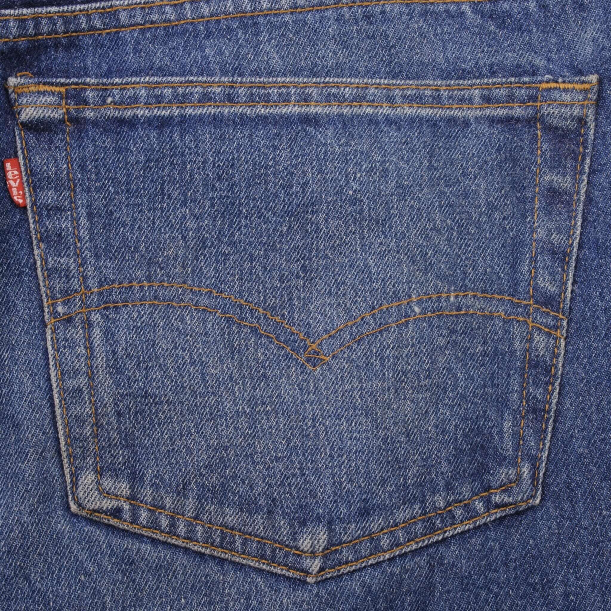 Beautiful Indigo Levis 501 Jeans 1980s Made in USA with Dark Wash Size on tag 40X31 Actual Size 38X29 Back Button #552