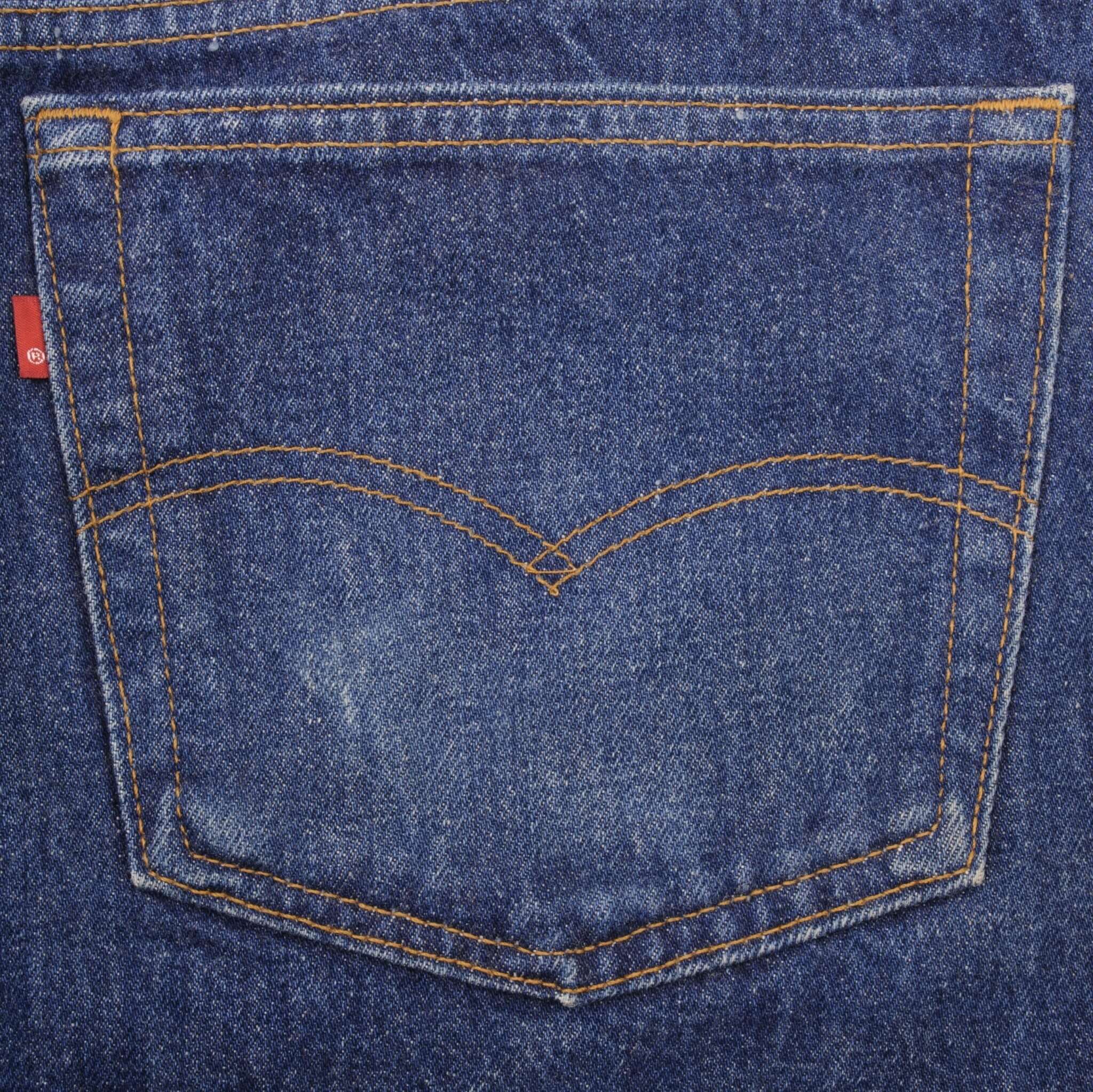 Beautiful Indigo Levis 501 Jeans 1980s Made in USA with Dark Wash Size on tag 40X30 Actual Size 38X28 Back Button #522