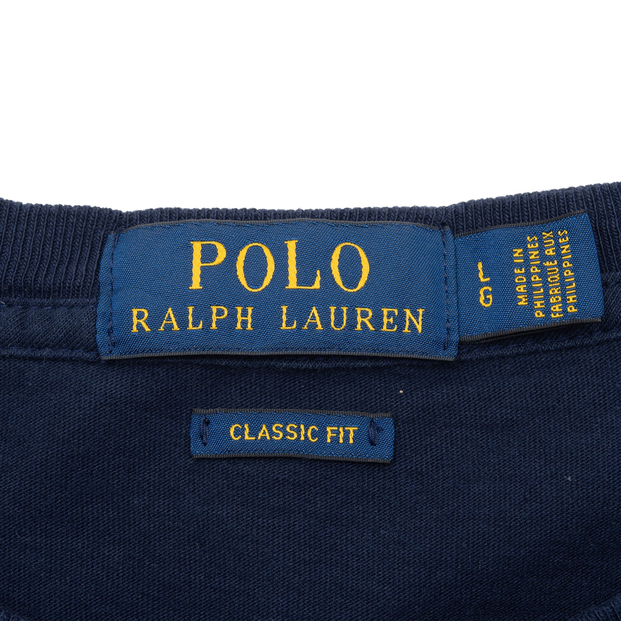 Vintage Ralph Lauren Polo Bear Captain Navy Blue Tee Shirt Large With Single Stitch Sleeves