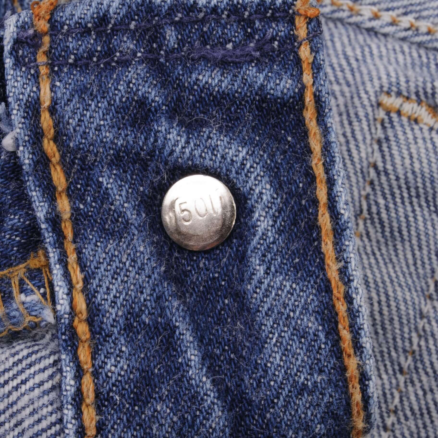 Beautiful Indigo Levis 501 Jeans 1980s Made in USA with Dark Wash Size on tag 38X30 Actual Size 37X30 Back Button #501