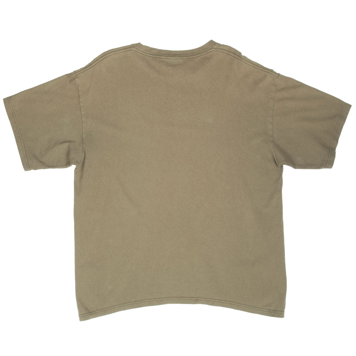 Back of khaki green Nike short-sleeve T-shirt