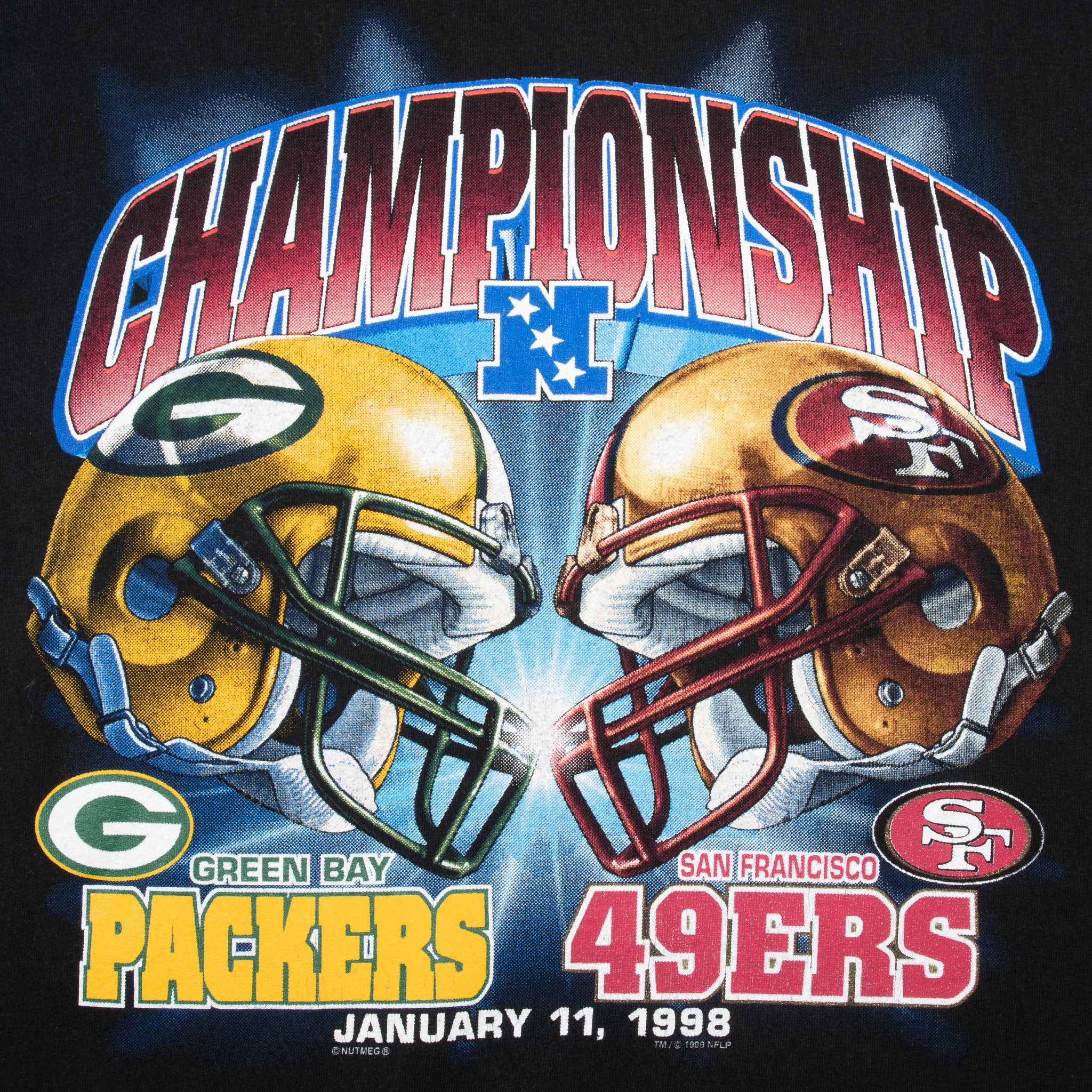 Vintage Nfl Green Bay Packers Vs San Francisco 49Ers Nfc Championship Final 1998 Tee Shirt Size Large