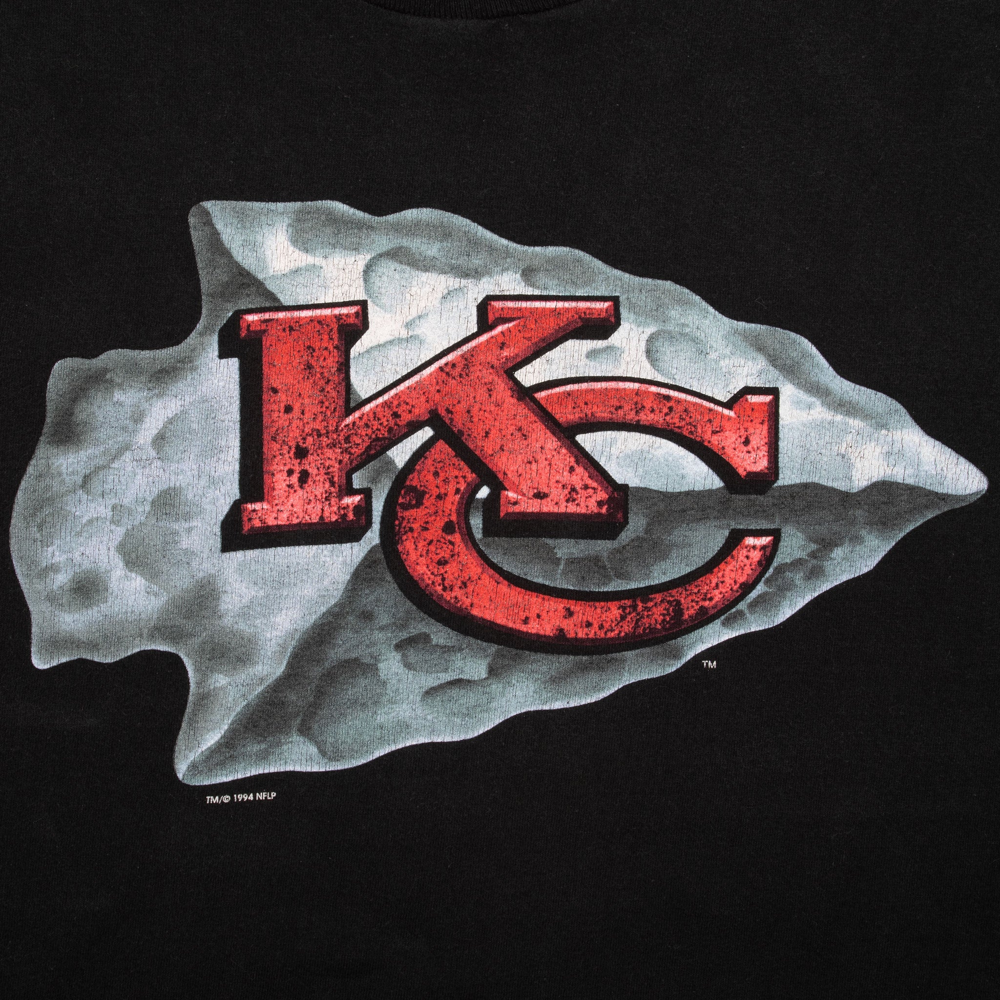 Vintage Nfl Kansas City Chiefs Tee Shirt 1994 Size XL Made In Usa With Single Stitch Sleeves
